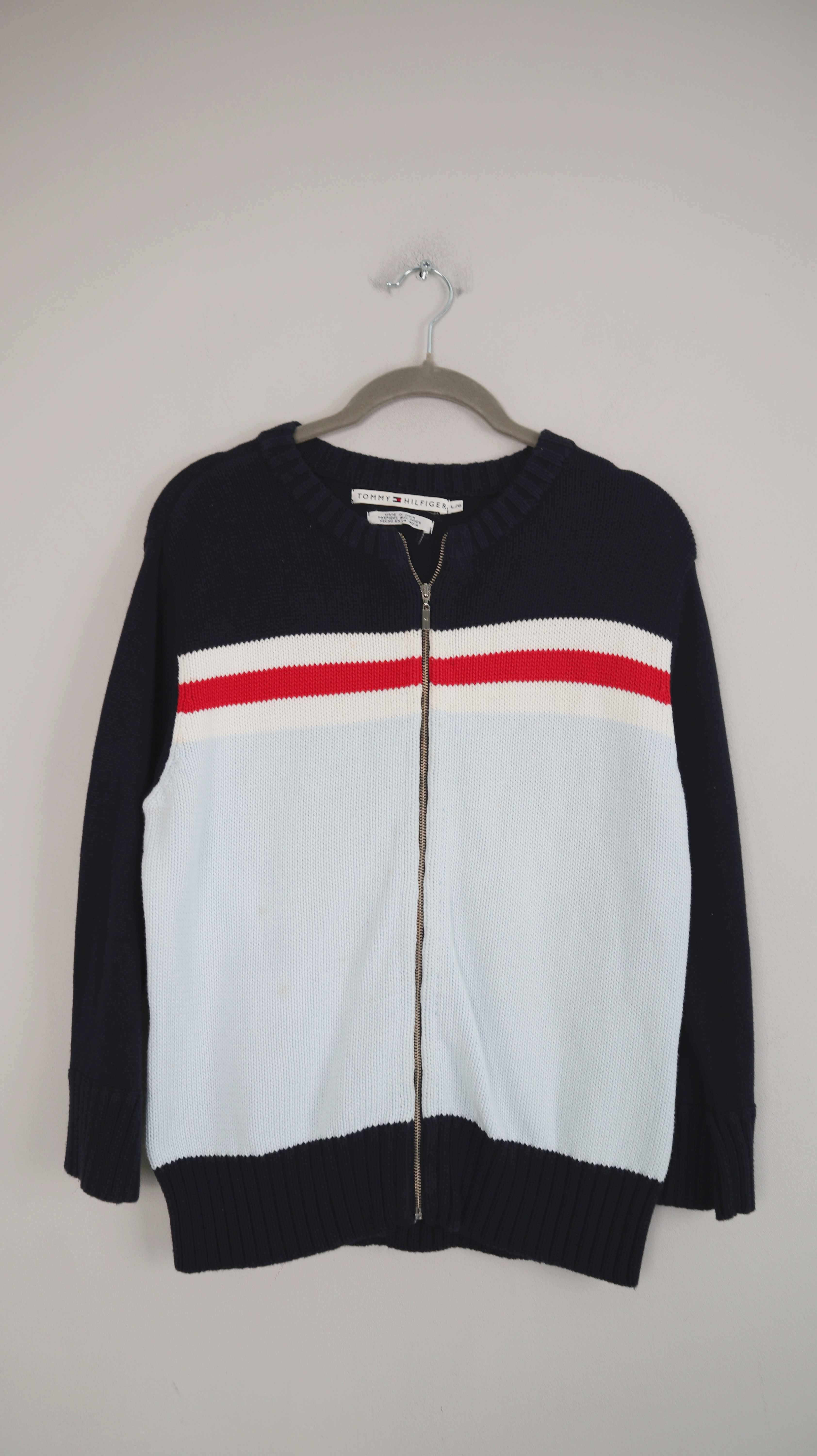 Tommy Hilfiger Strickjacke blau Baumwolle 38 M Cardigan Zipper