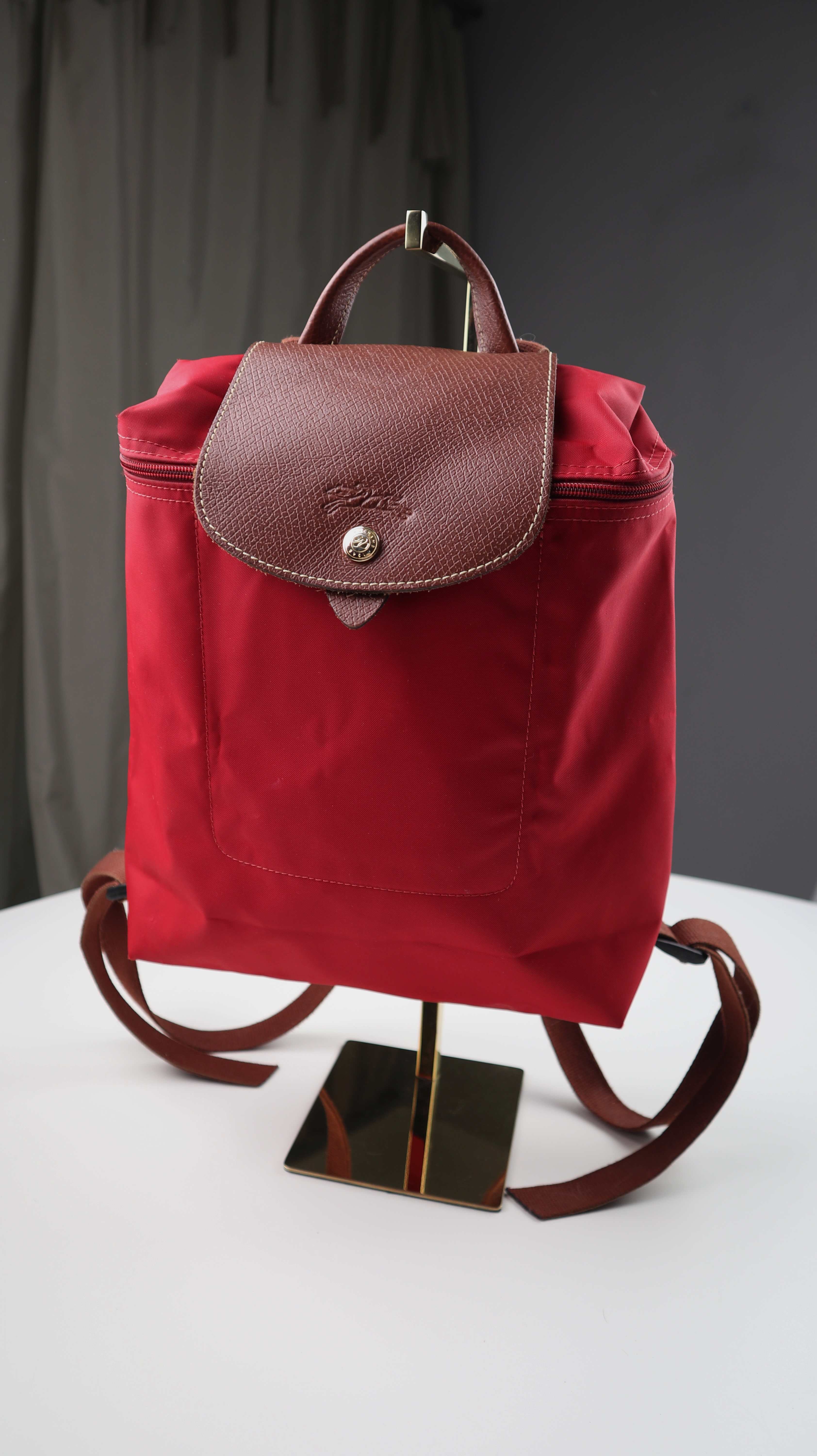 Longchamp Le Pliage original Rucksack Tagesrucksack Rot Erdbeerrot Tasche