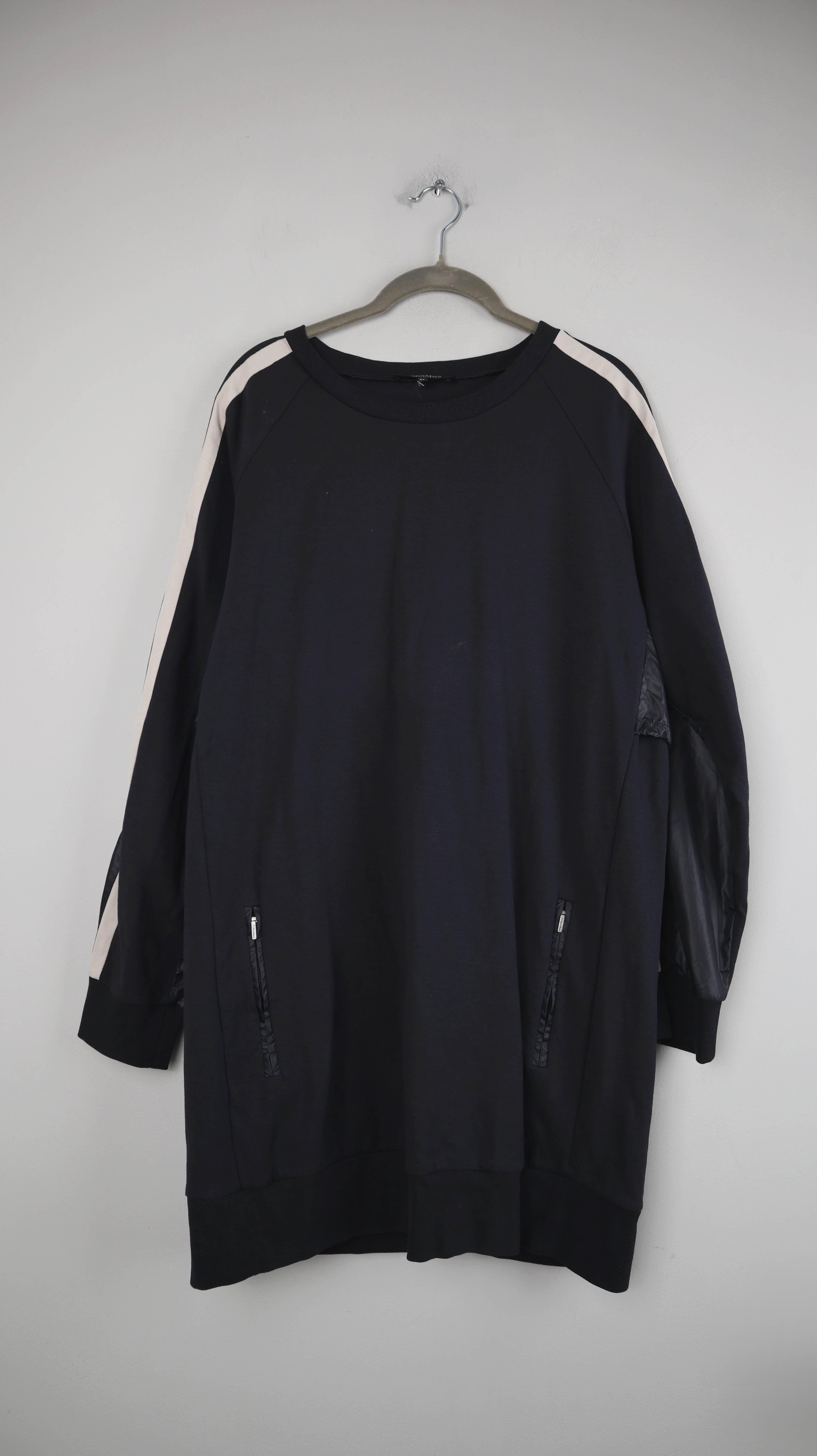 Max Mara Sport Kleid Pullover Hoodie dunkelblau XL 42 Sweater Hoodiekleid