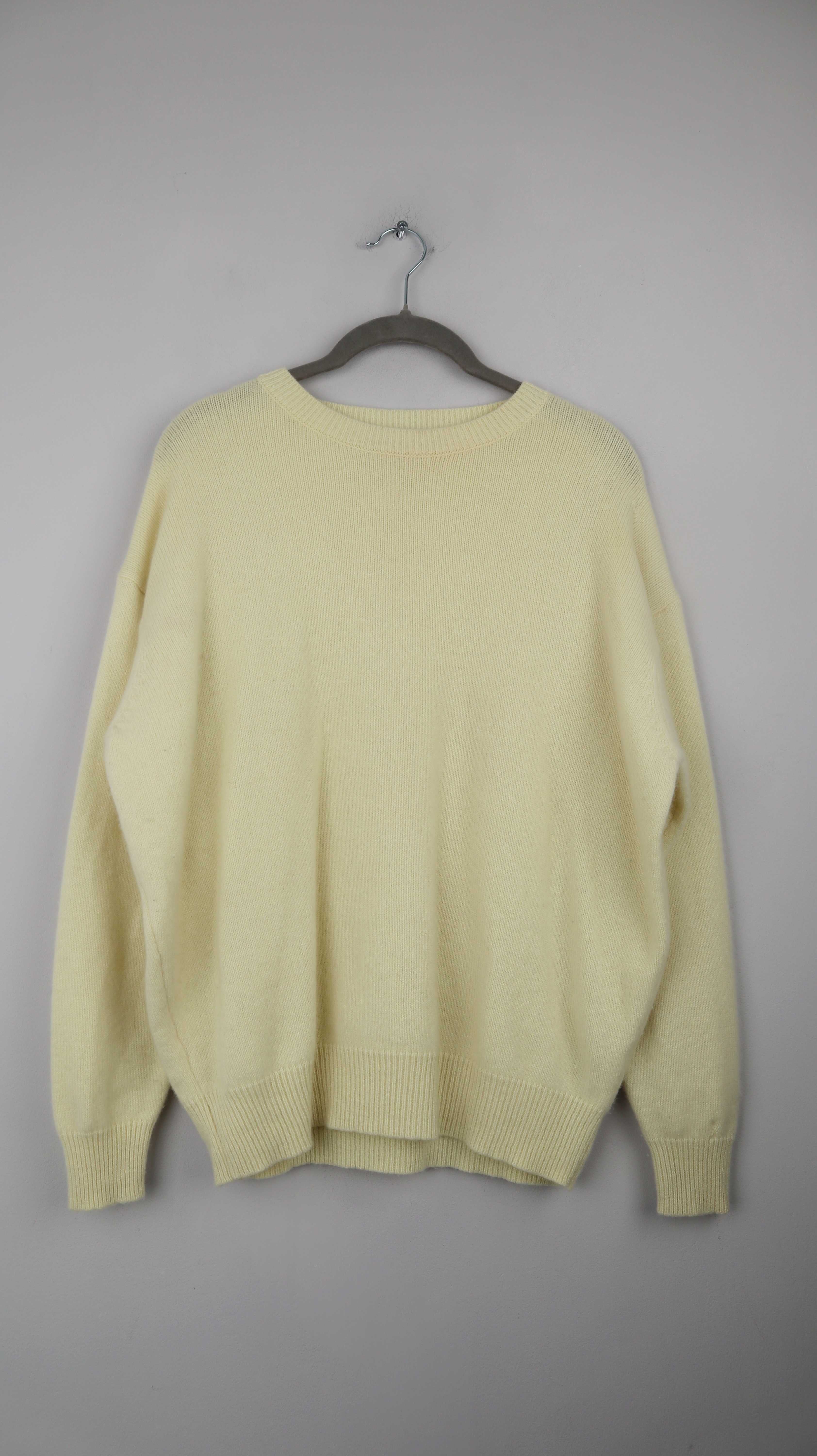 Zara Pullover Gelb Pastellgelb einfarbig 38 M Cashmere Kaschmir Strickpullover