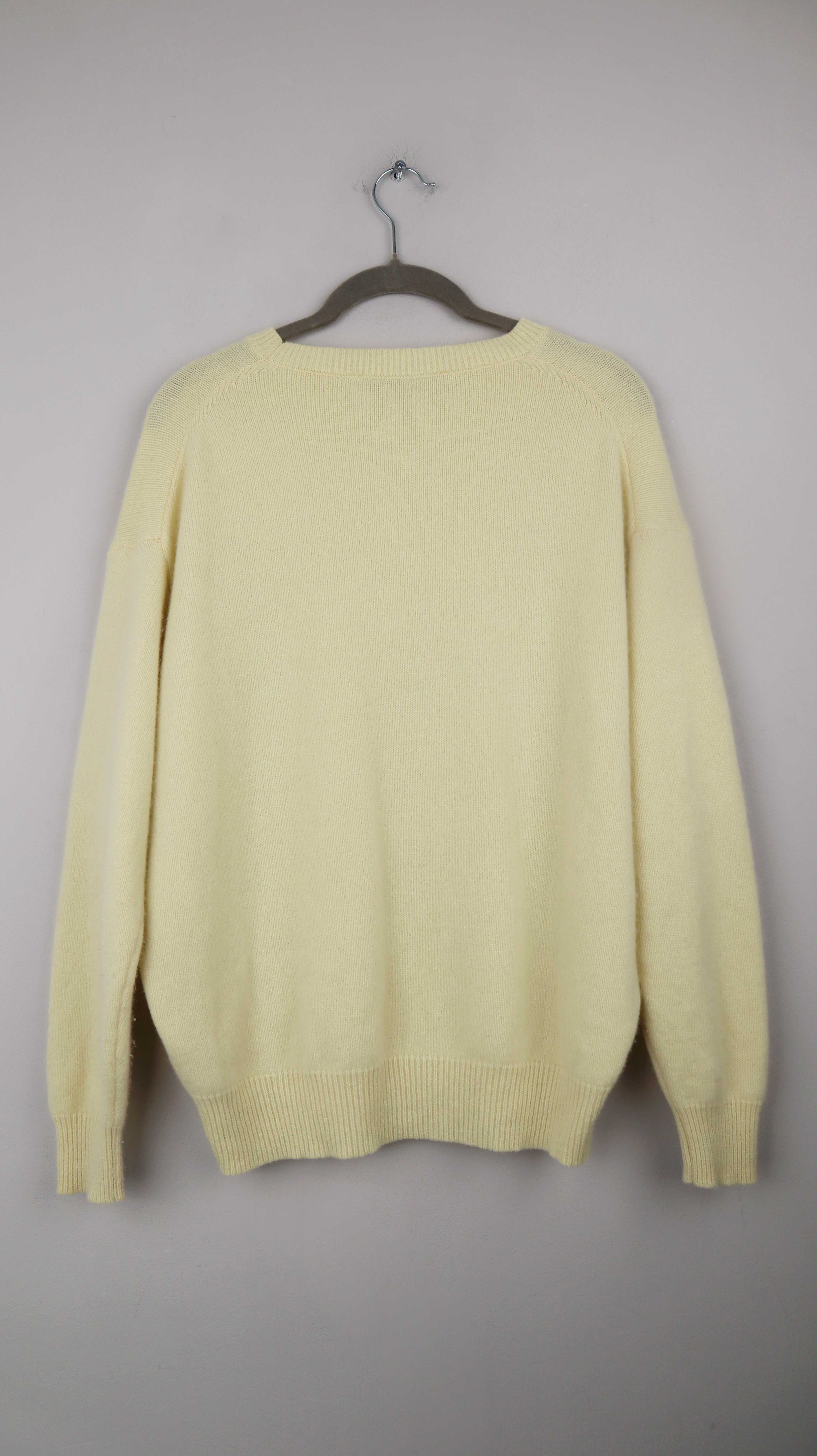 Zara Pullover Gelb Pastellgelb einfarbig 38 M Cashmere Kaschmir Strickpullover