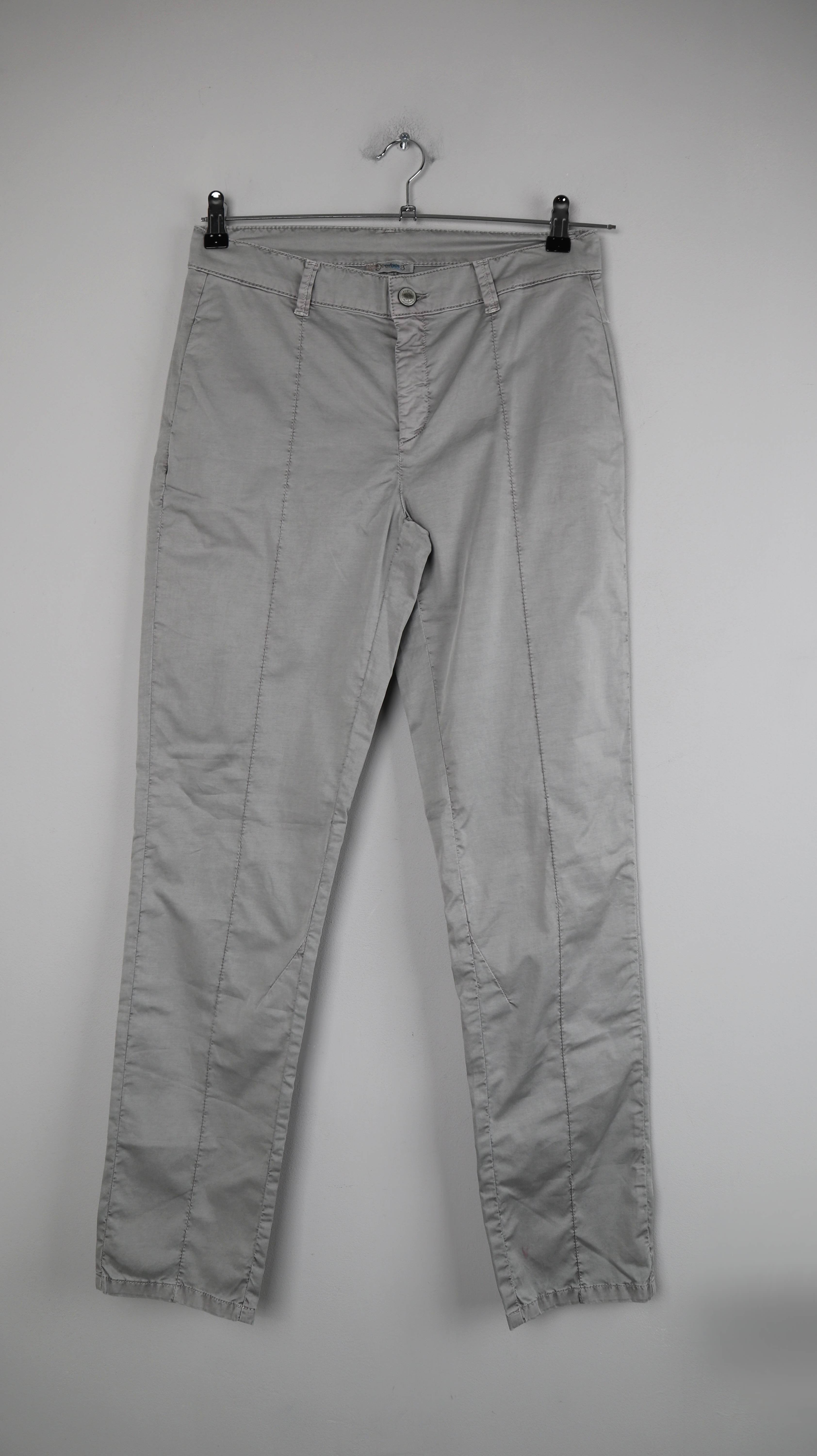 Deerberg Hose grau Stoffhose Röhrenhose basic hellgrau 40 L