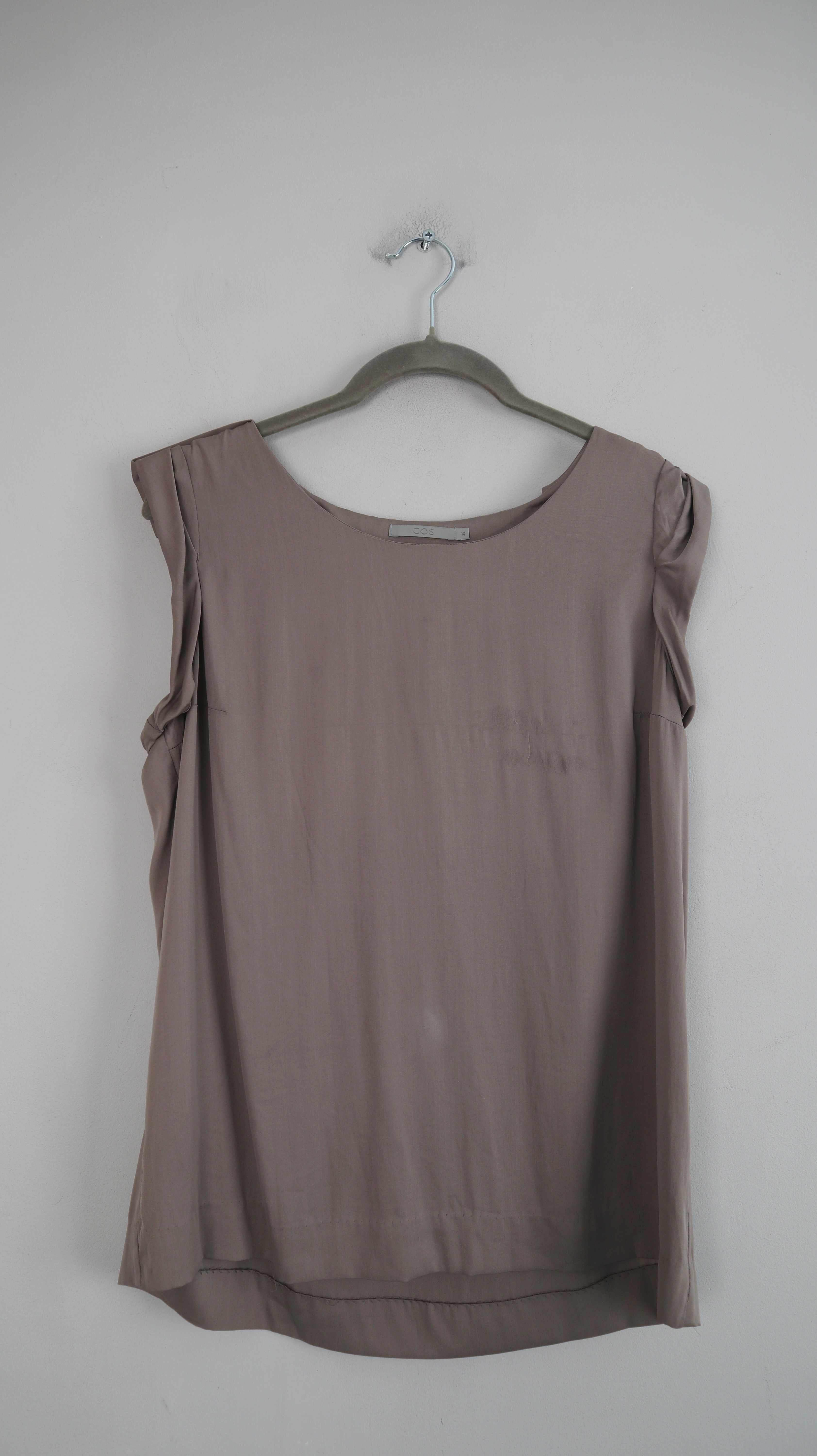 COS Top braun Seide Seidentop basic 38 M Seide Seidentop Shirt Oberteil Bluse