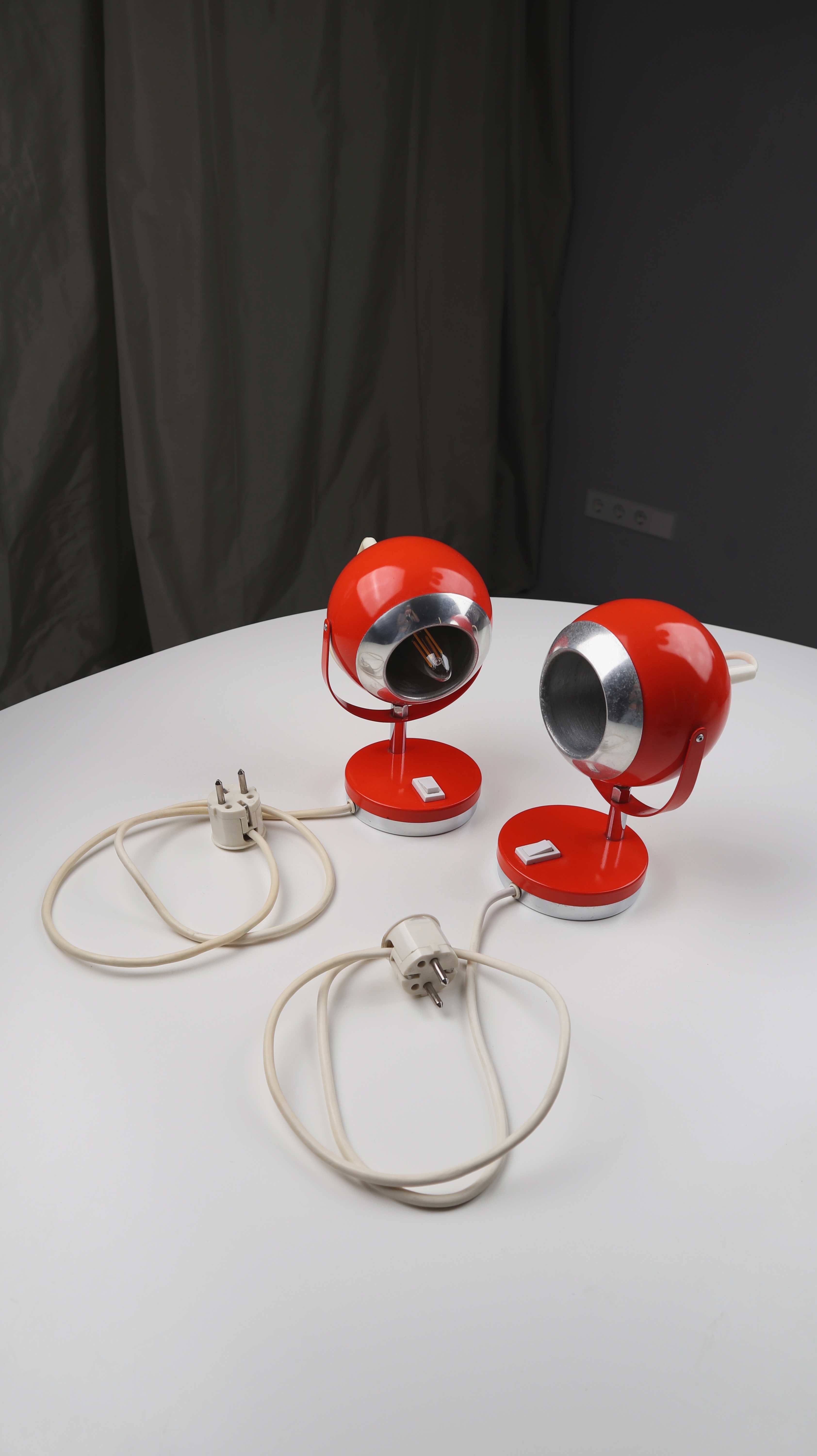 Paar Mid Century true Vintage Lampen Tischlampen Atomic Eyeball Space Age