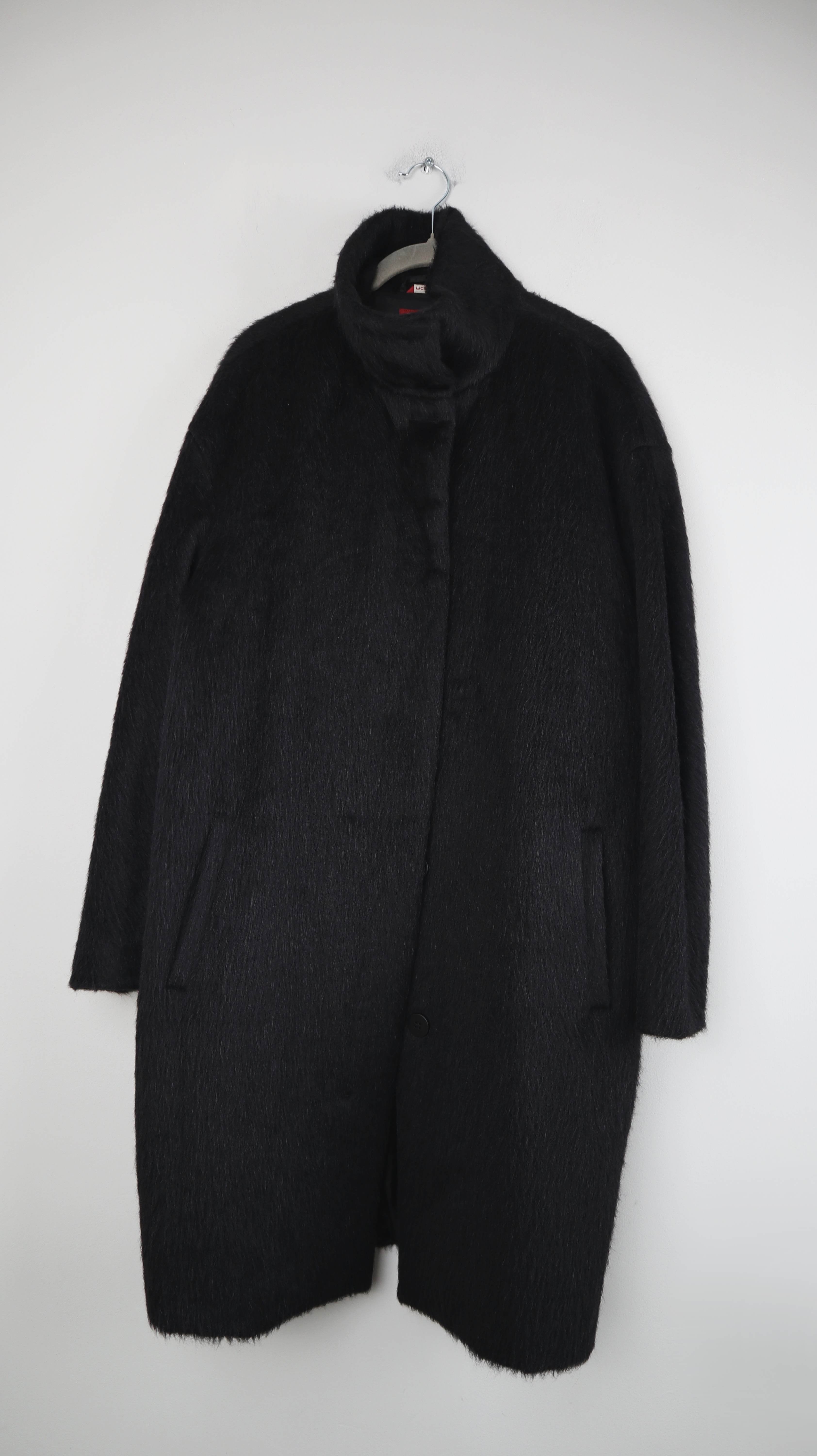 Max Mara Mantel schwarz Jacke Studio 38 M Alpaka Wolle Wollmantel