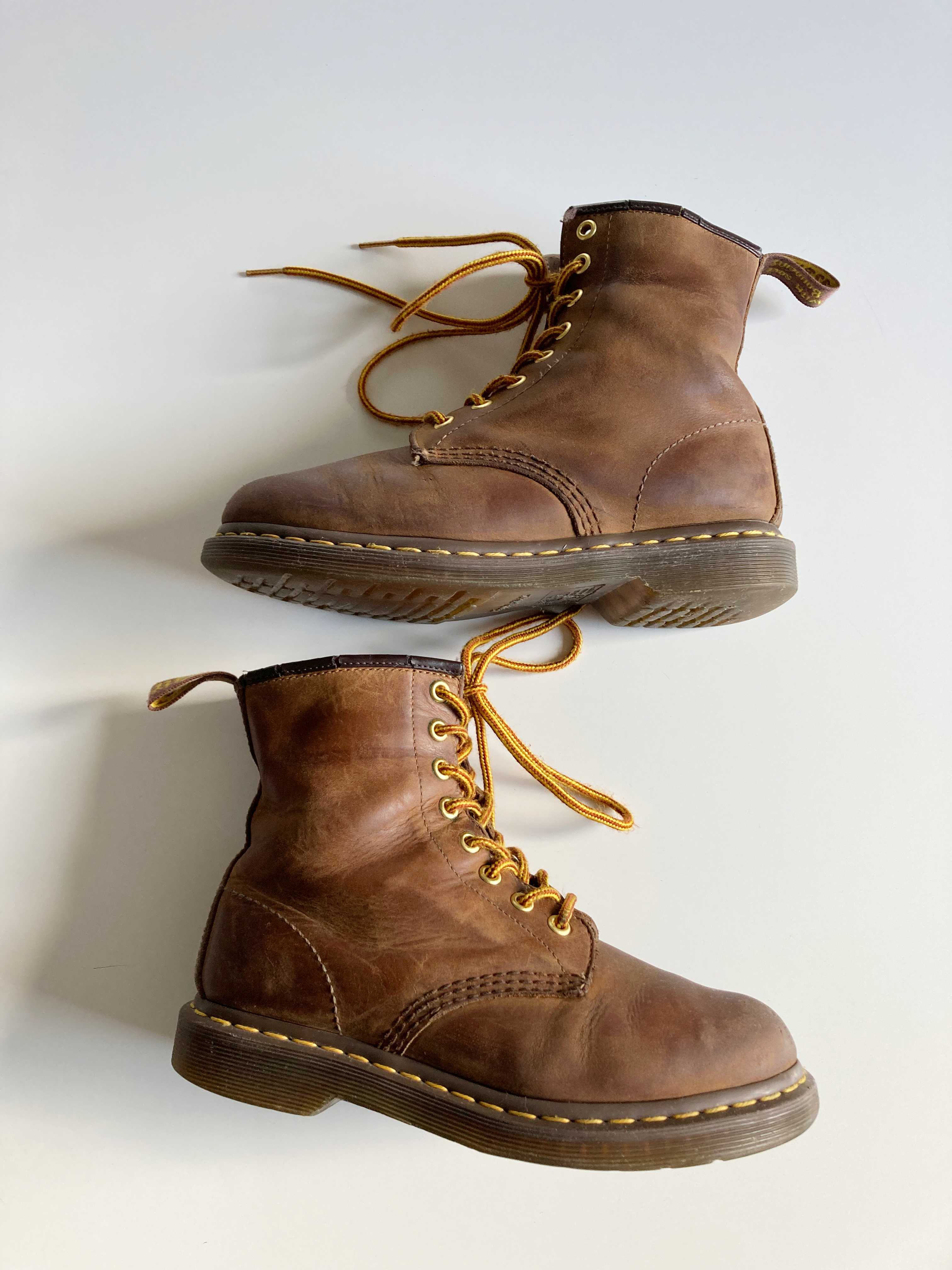 Dr. Martens Stiefel 38 Leder Braun Lederstiefel Boots Stiefeletten