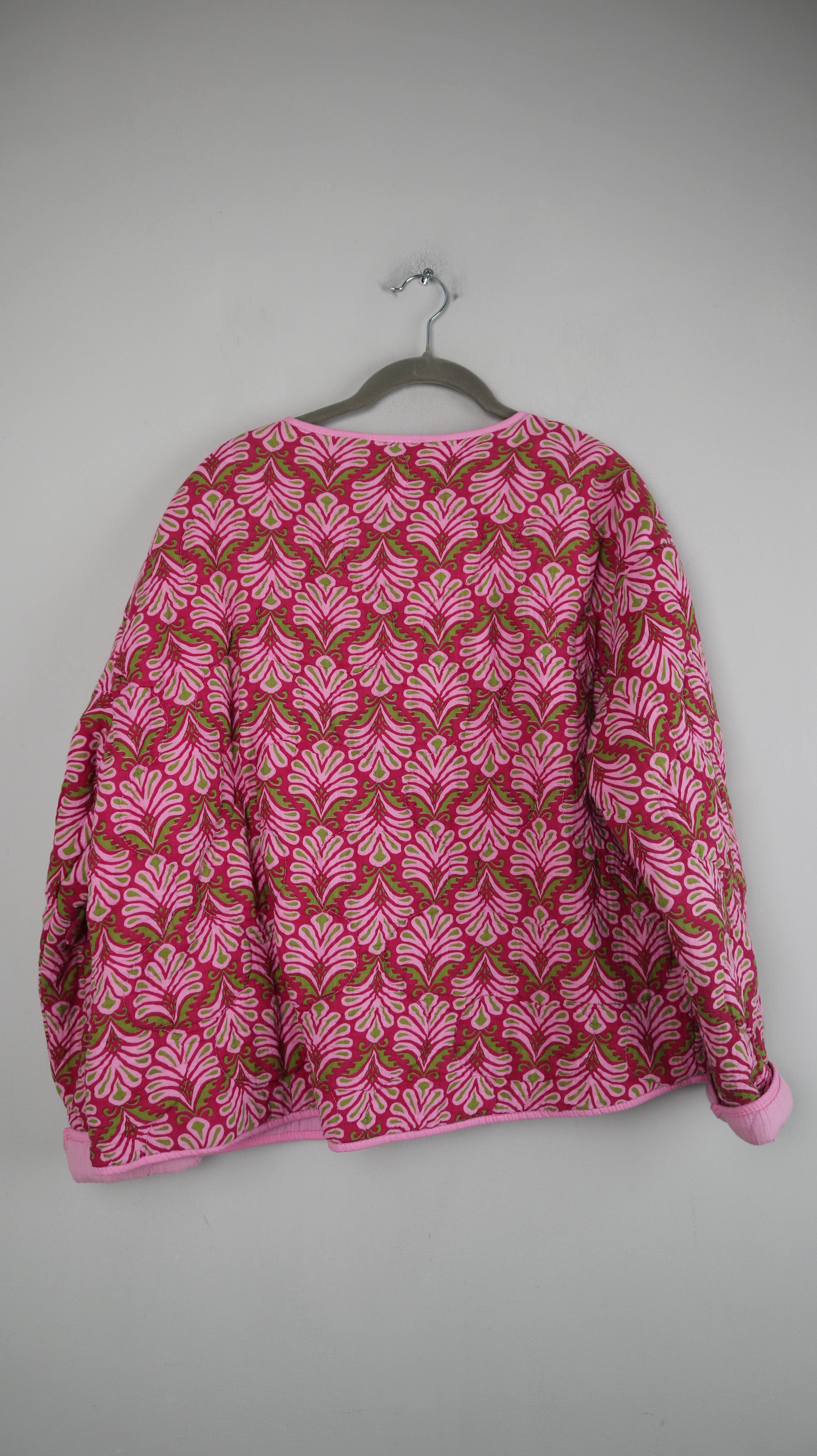 Zwillingsherz Jacke Pink rosa gesteppt 38 M basic geknöpft