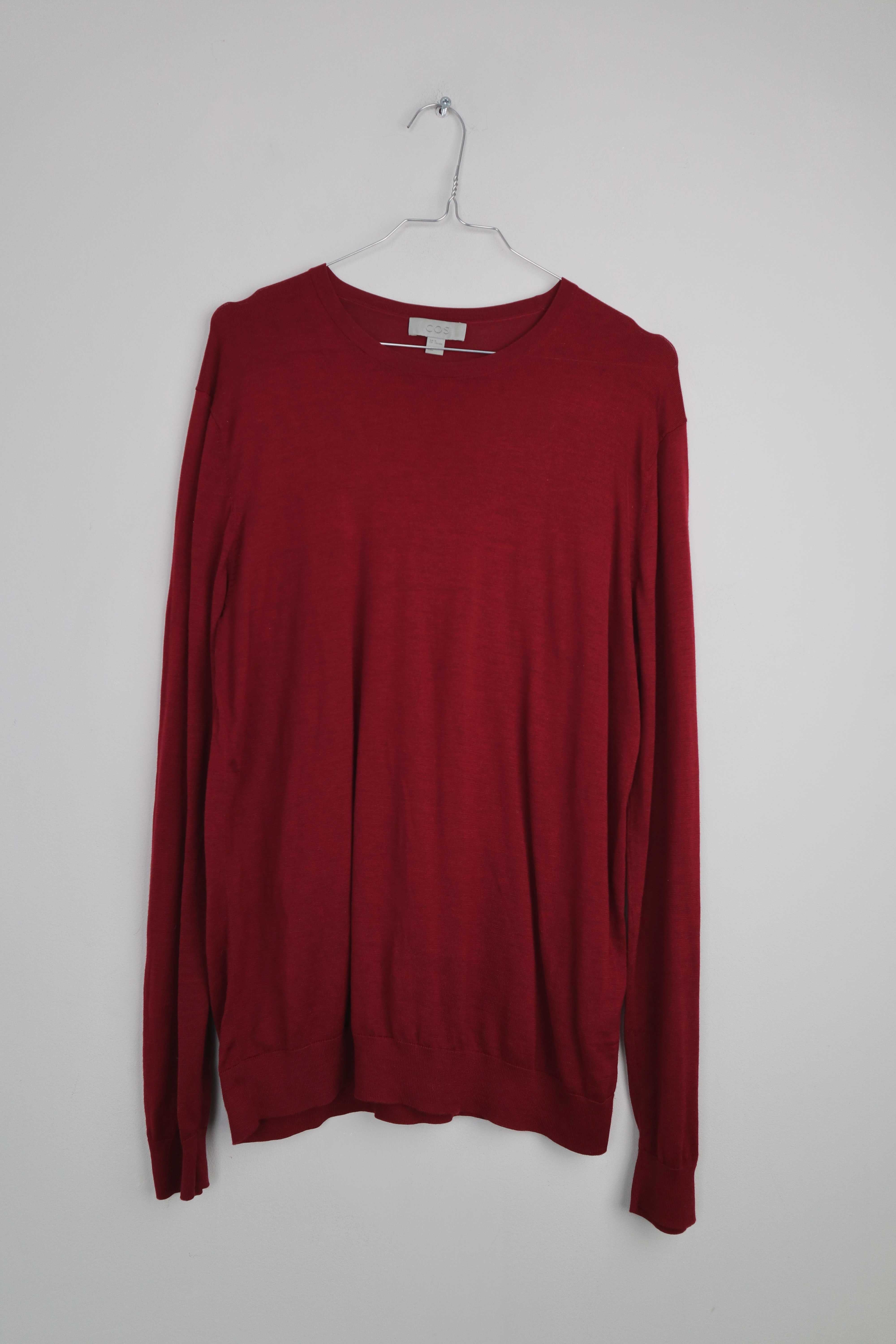 COS Pullover Rot M Dunkelrot Seide Baumwolle Seidenpullover einfarbig