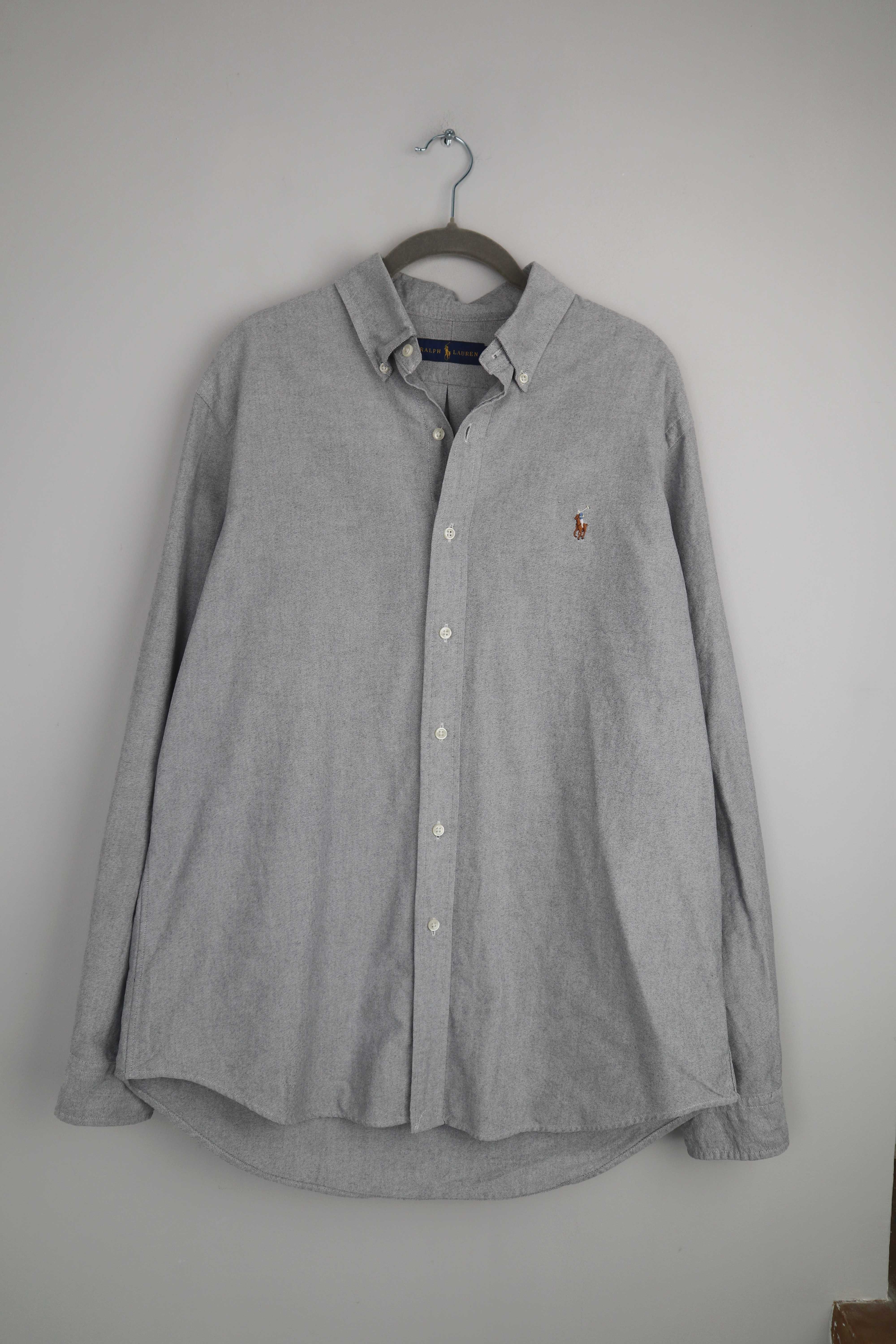 Ralph Lauren Hemd Grau L Shirt Oberteil Langarm Polo Polohemd