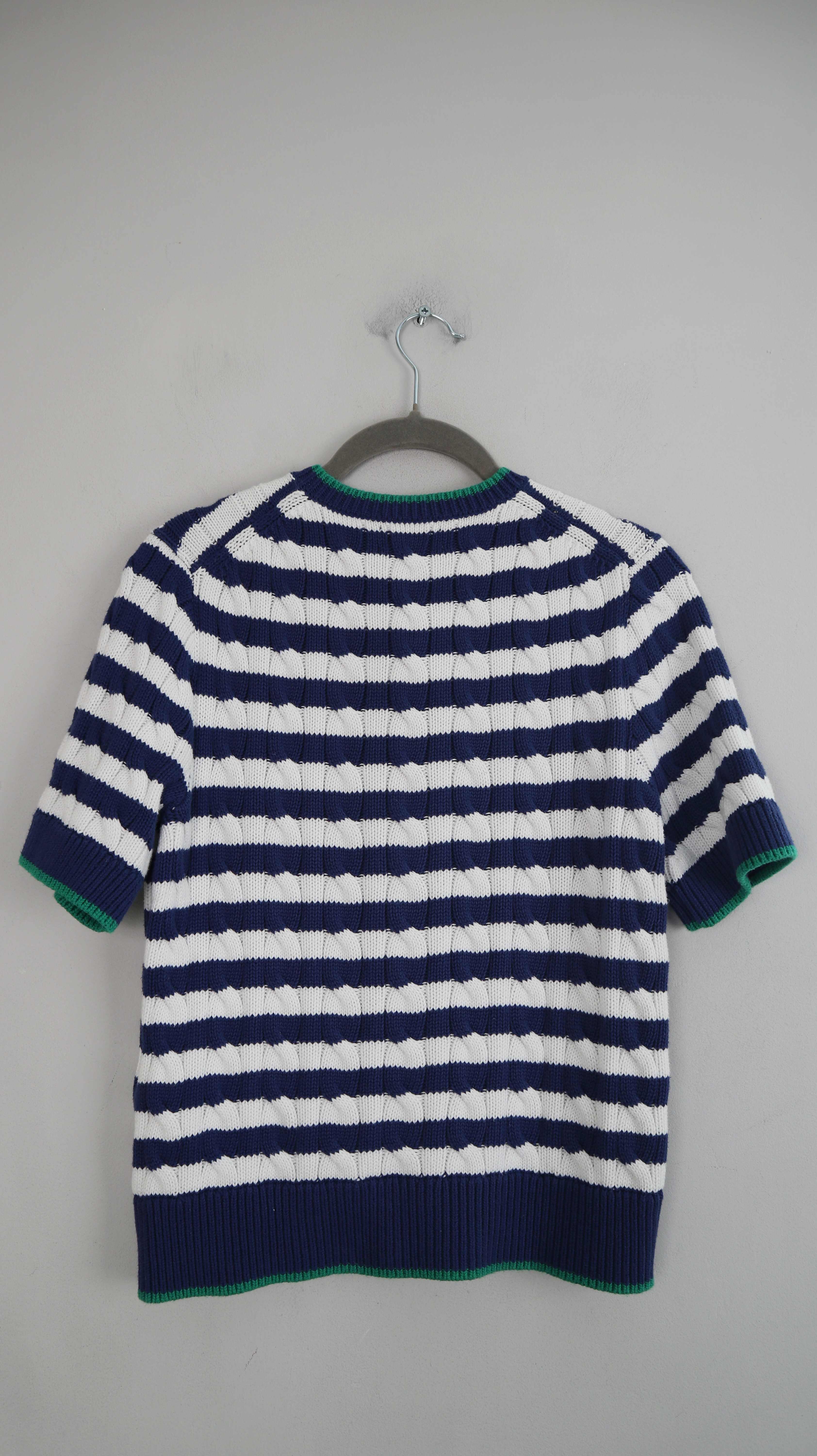 Ralph Lauren Polo Strickjacke 38 M blau weiß gestreift Cardigan Oberteil