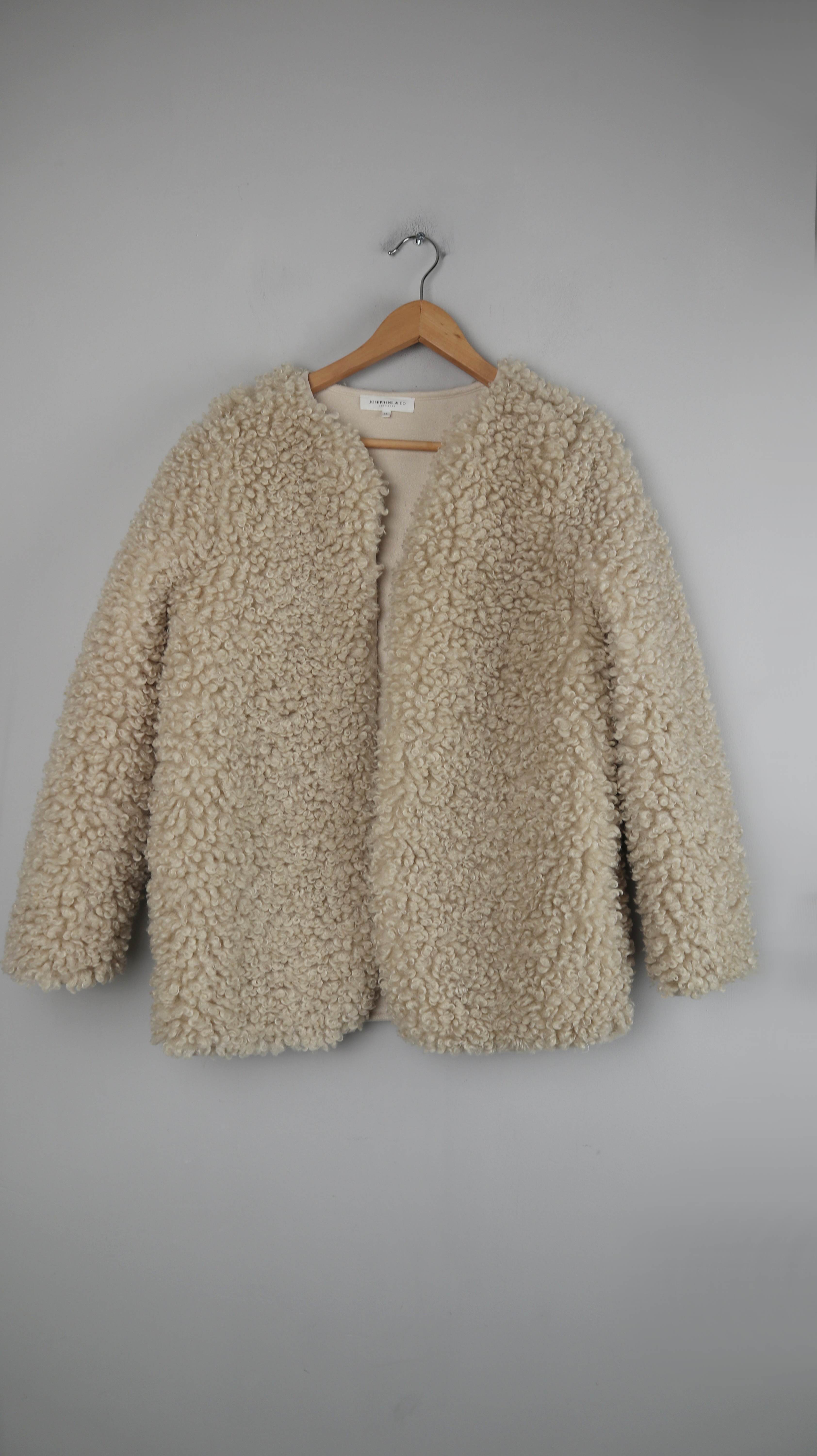 Josephine & Co Jacke Teddyjacke Mantel 36 S Caban Creme Beige