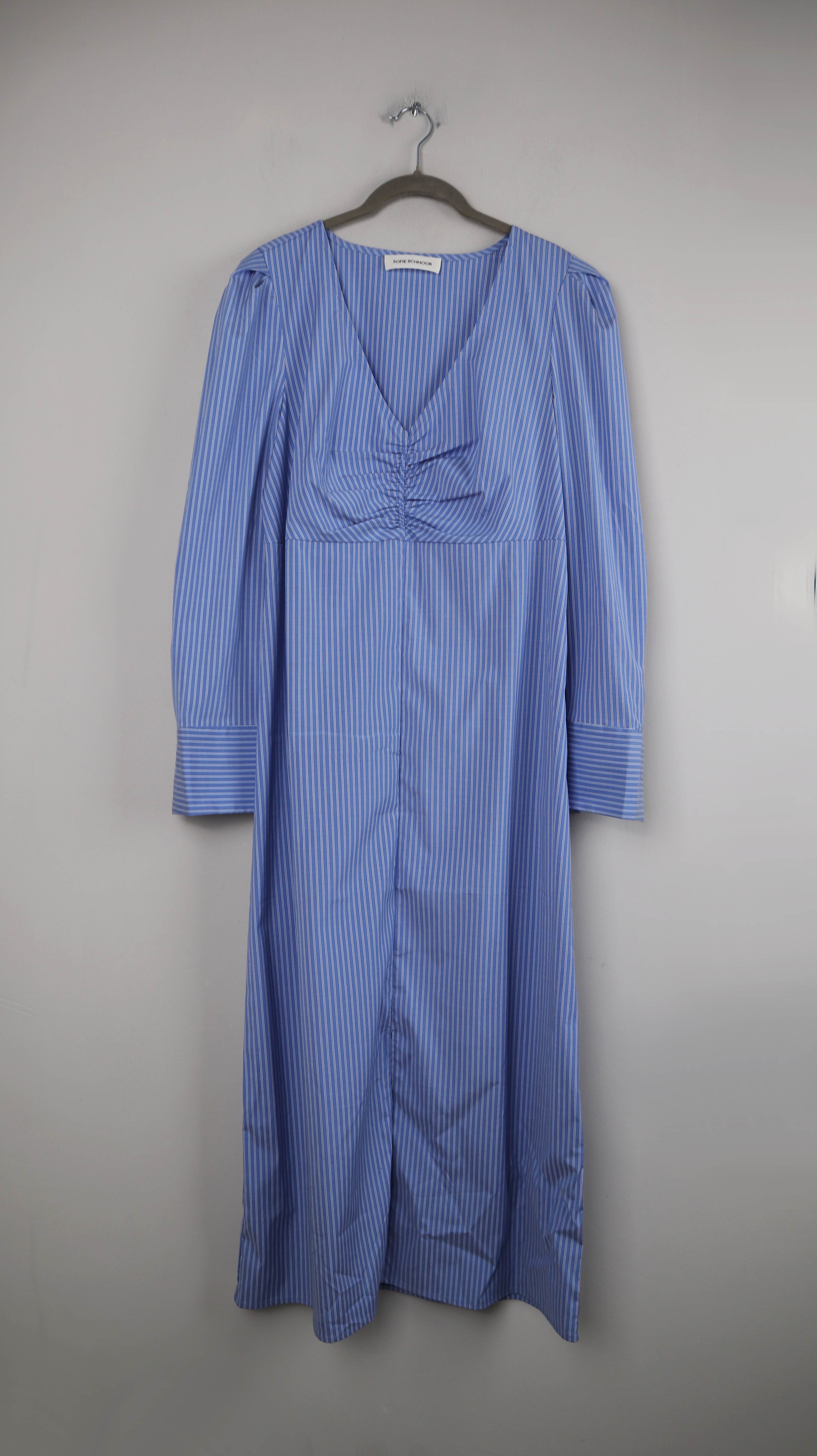 Sofie Schnoor Kleid Maxi Maxikleid Blau Blusenkleid 38 M gestreift Hemdkleid