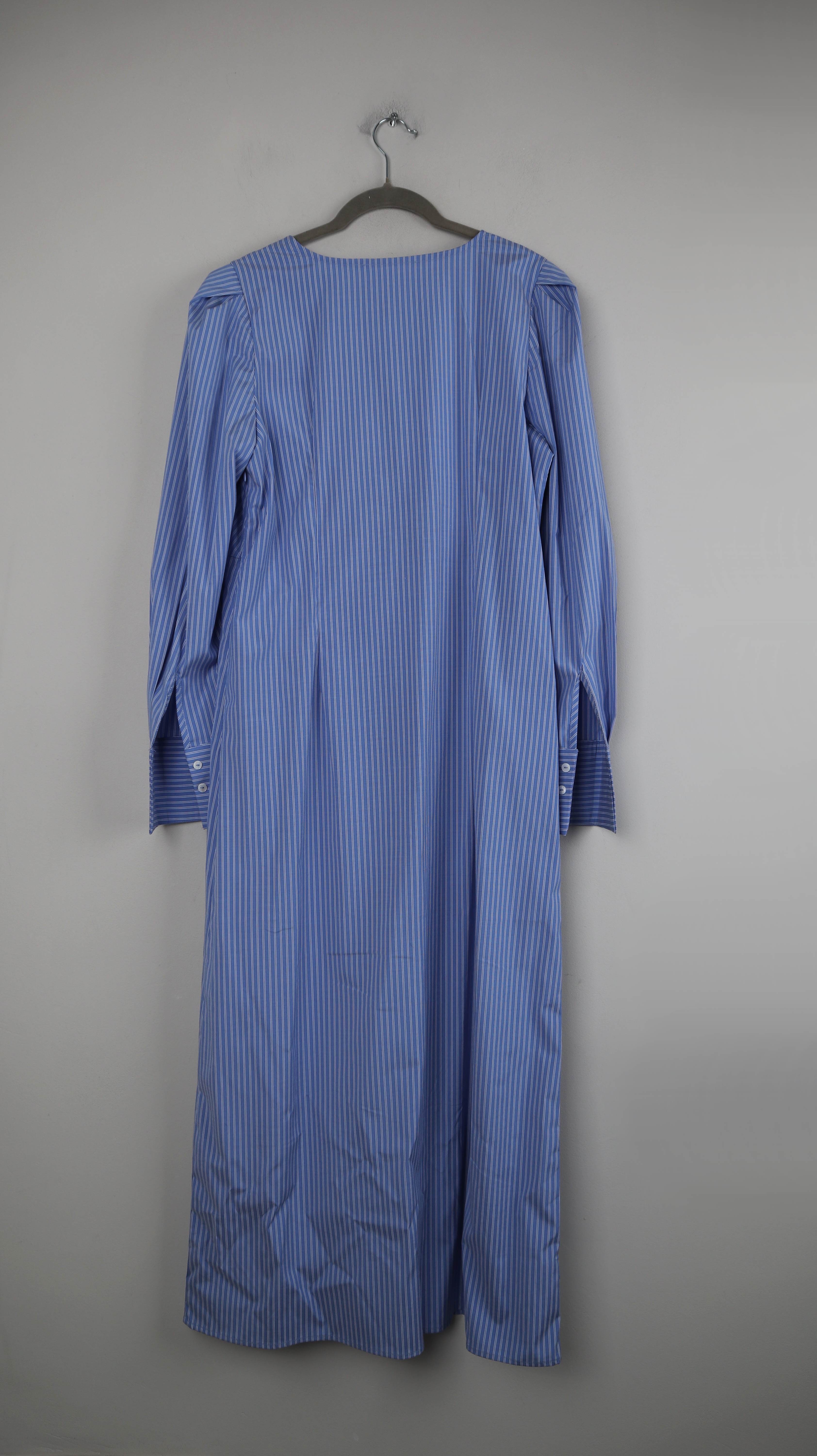 Sofie Schnoor Kleid Maxi Maxikleid Blau Blusenkleid 38 M gestreift Hemdkleid