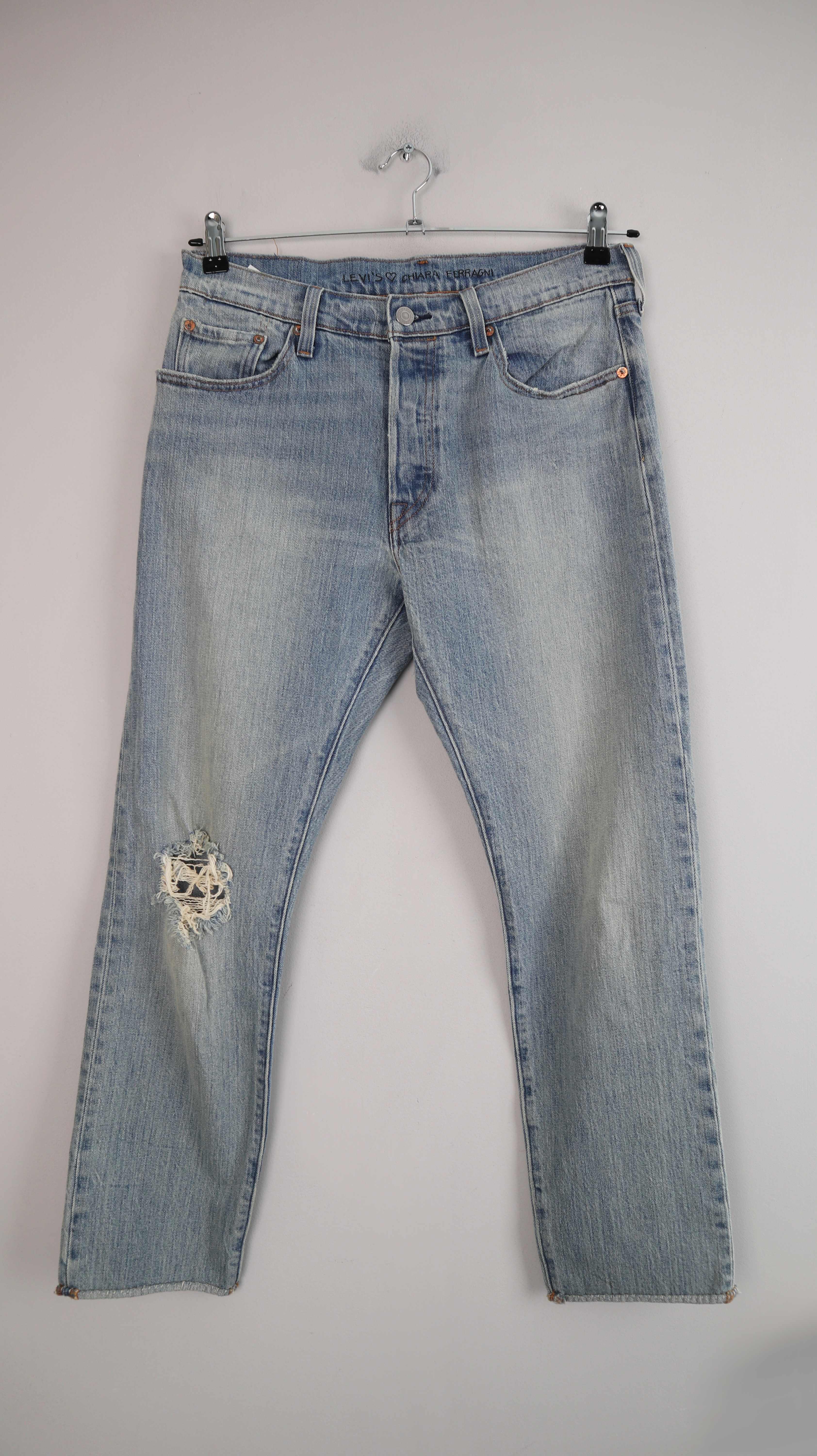 Levis x Chiara Ferragni Jeans Hose denim W29 L28 blau ripped straight leg
