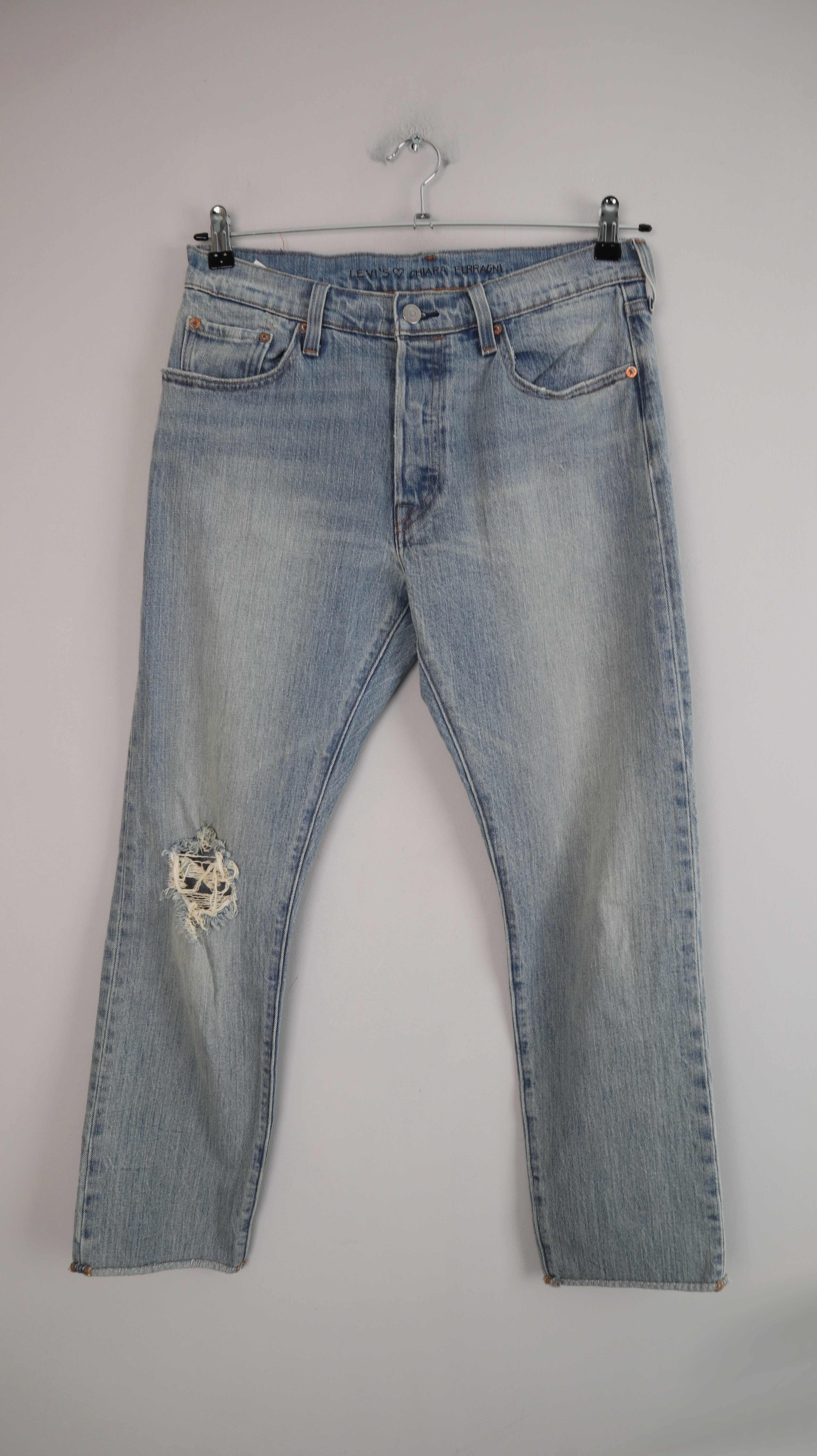 Levis x Chiara Ferragni Jeans Hose denim W29 L28 blau ripped straight leg