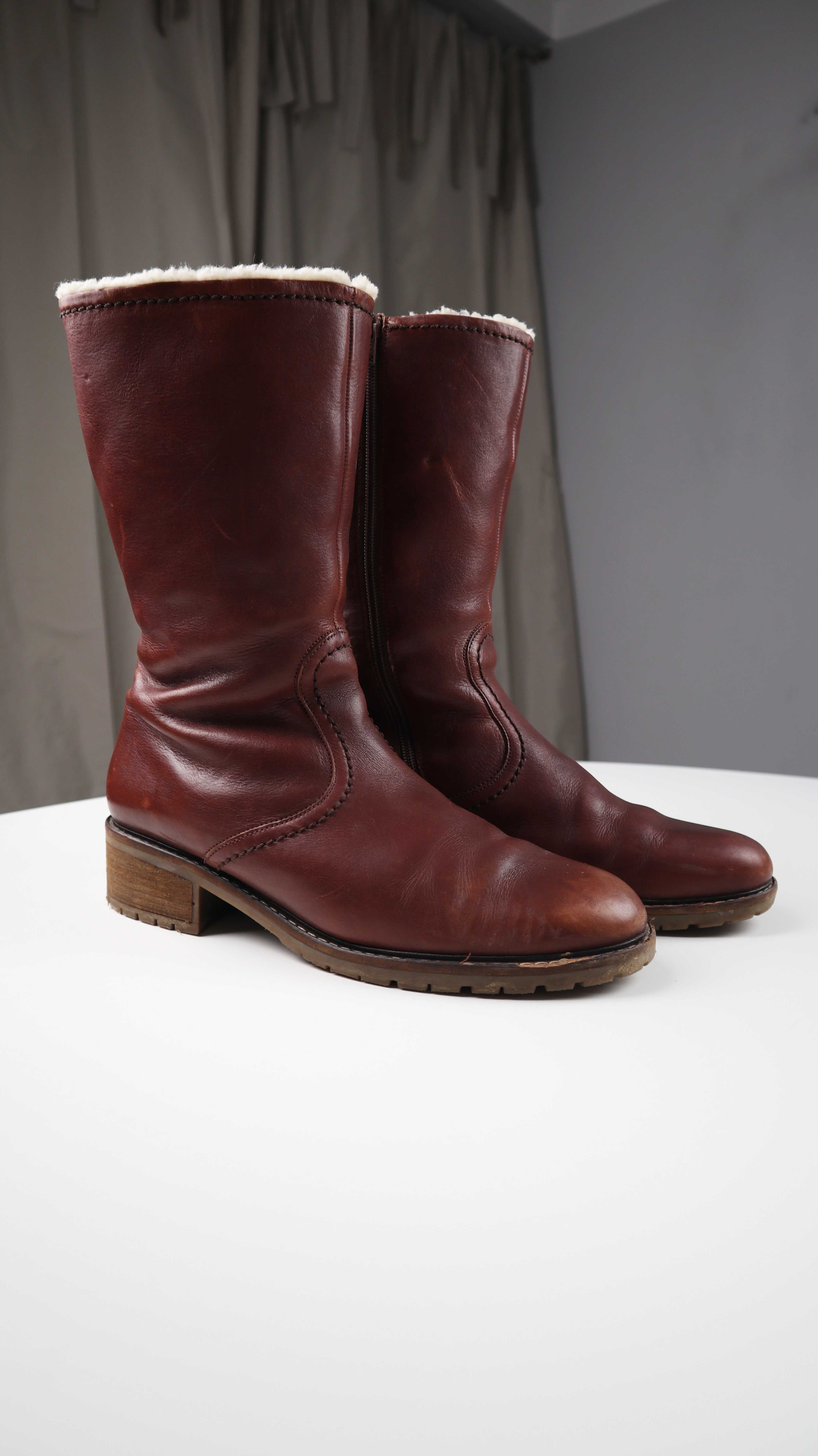 Gabor Stiefel Lederstiefel gefüttert braun 42 43 9 Winterstiefel Boots