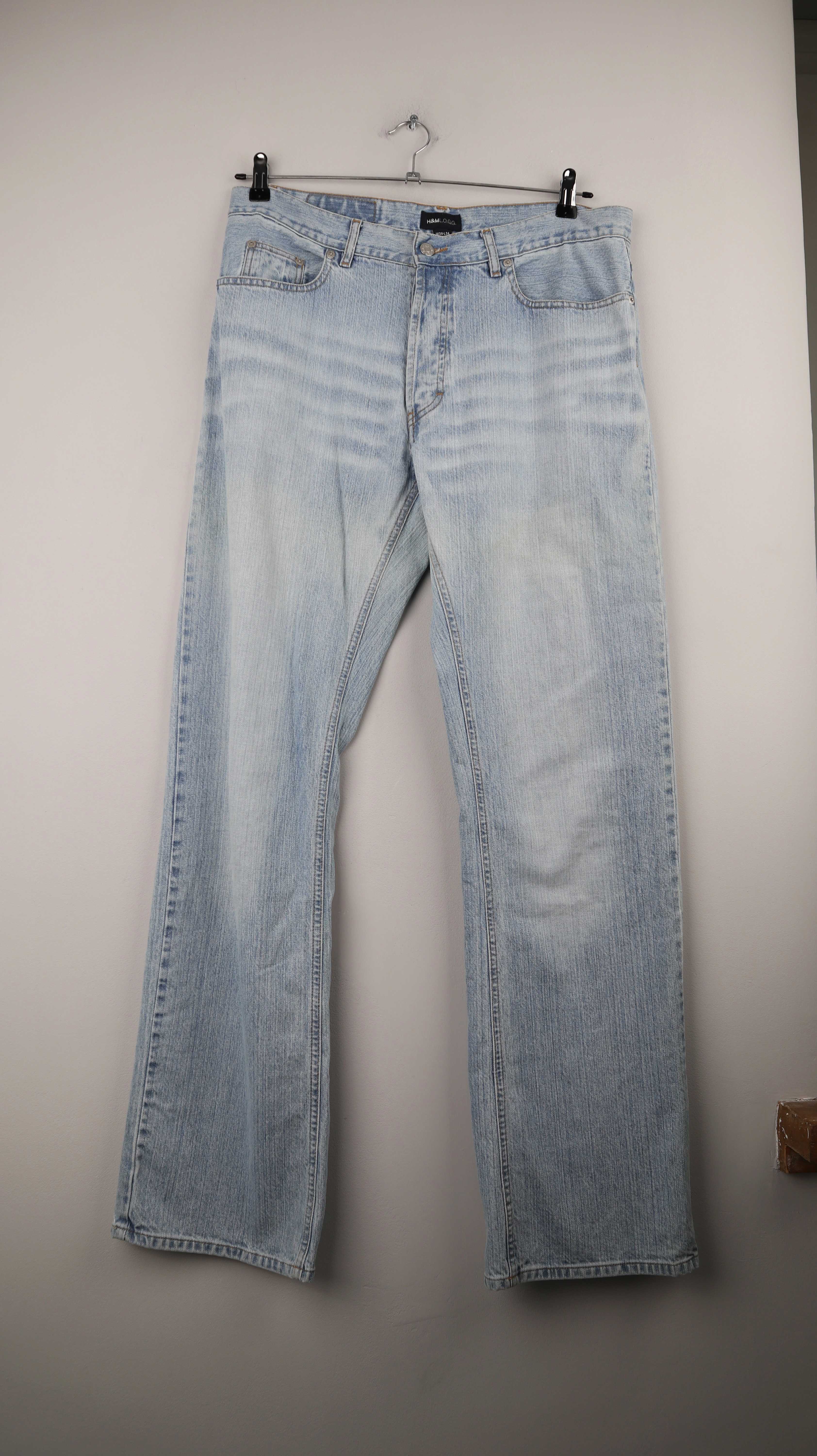 H&M LOGG Jeans straight leg W34 L34 Hellblau washed 90s