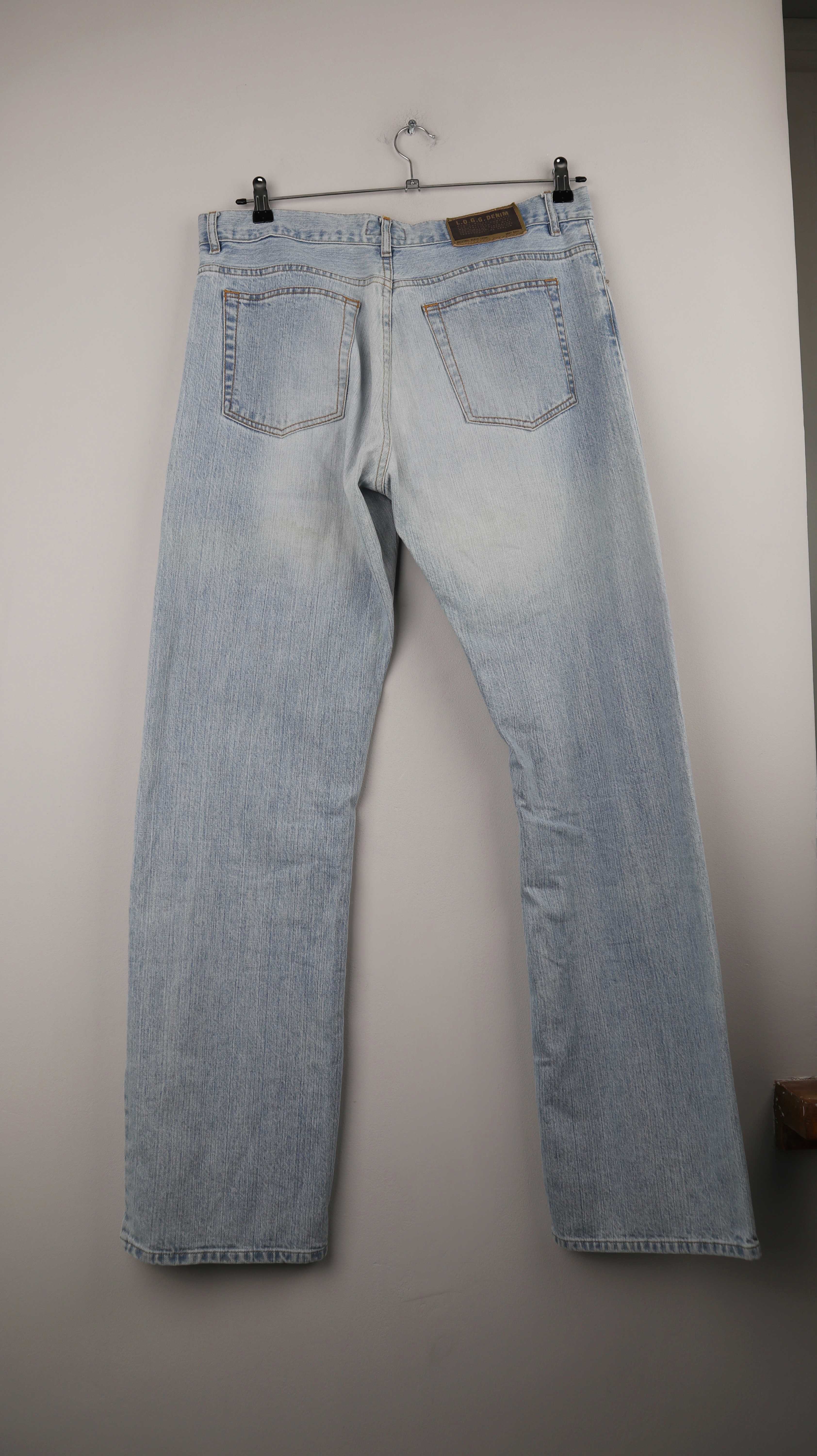 H&M LOGG Jeans straight leg W34 L34 Hellblau washed 90s