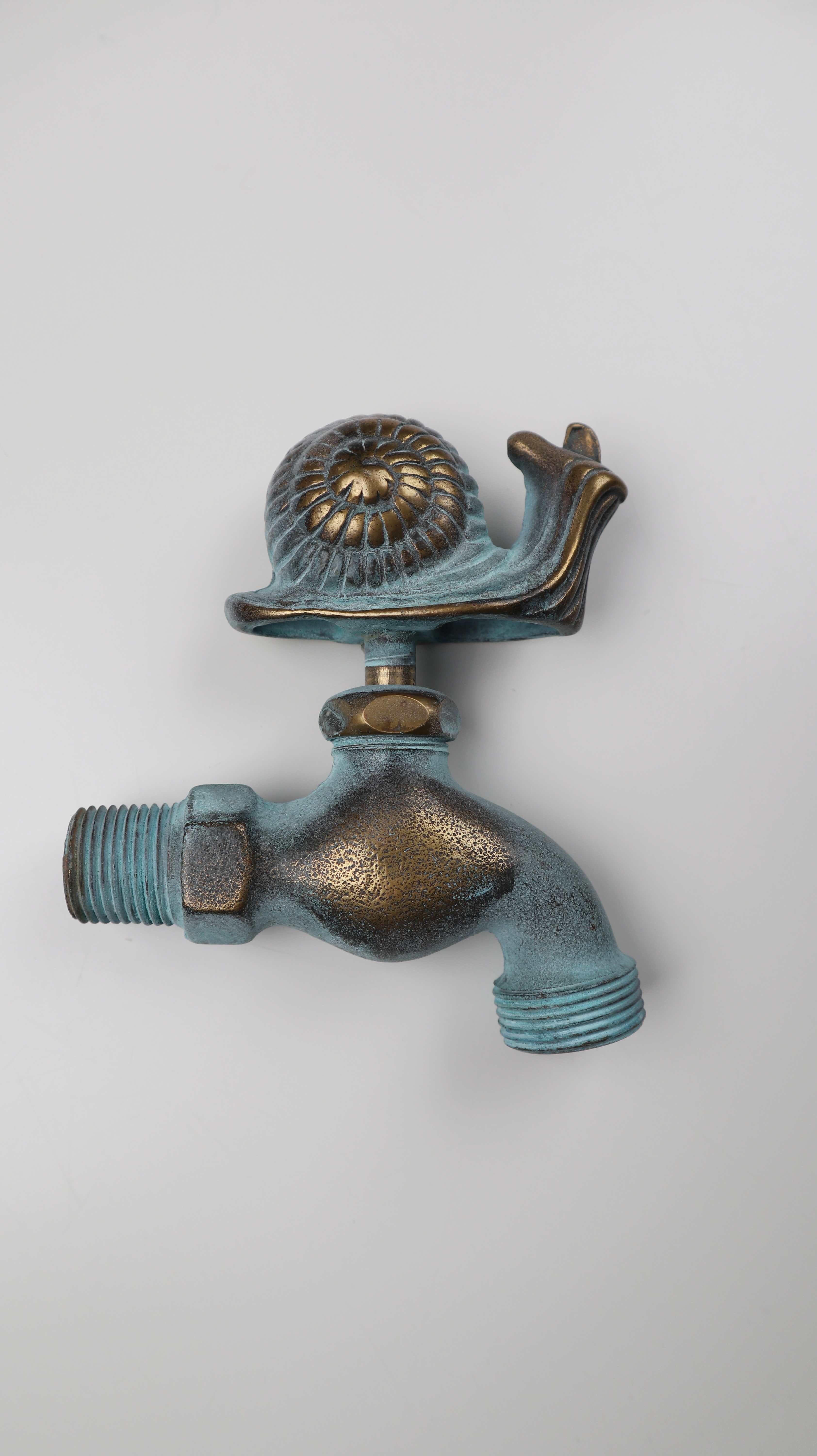 Auslaufventil Nostalgie Auslaufventil Schnecke 1/2 Zoll patiniertes Messing