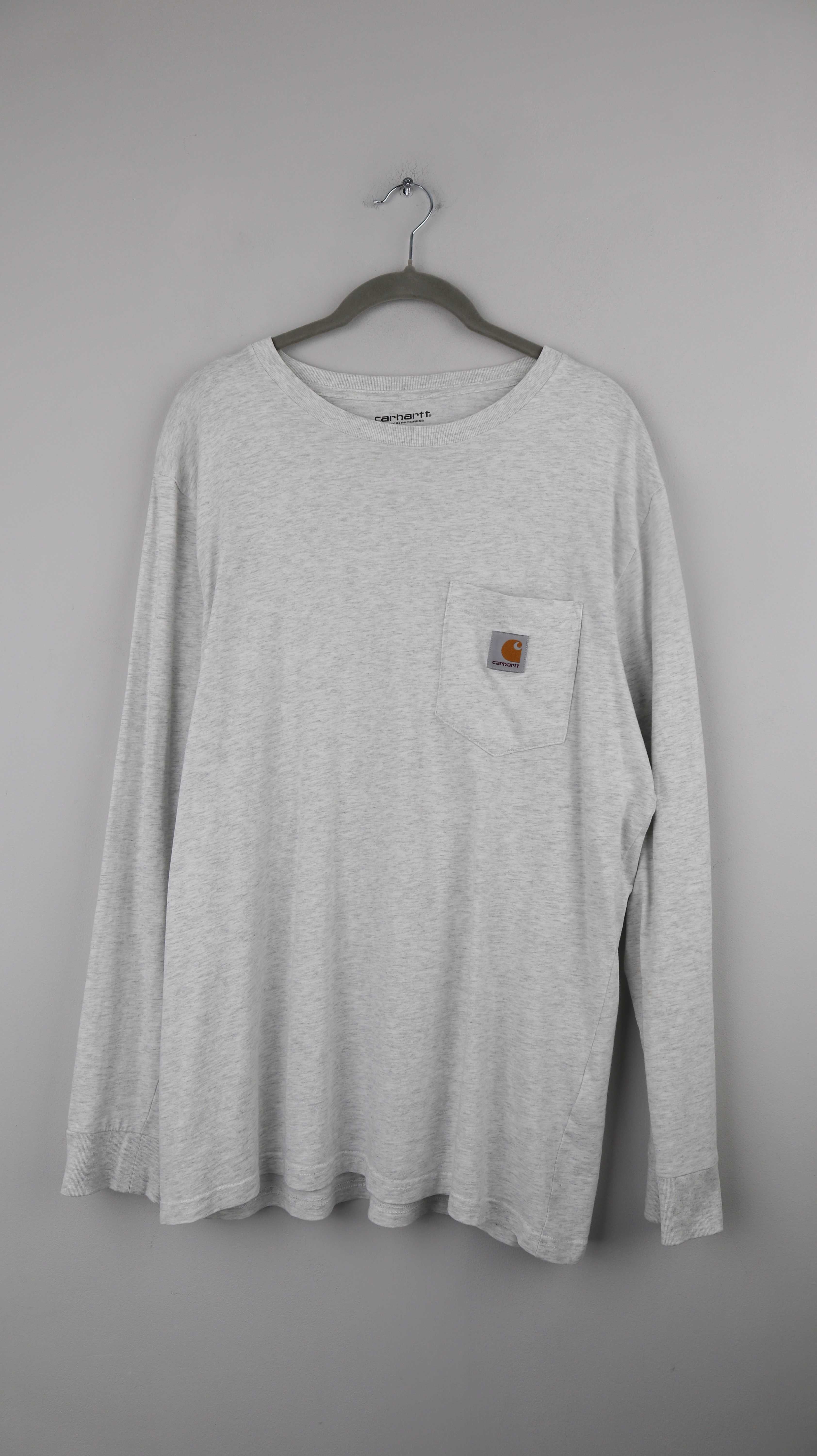 Carhartt Longsleeve Grau basic einfarbig L Pocket T-Shirt Oberteil einfarbig