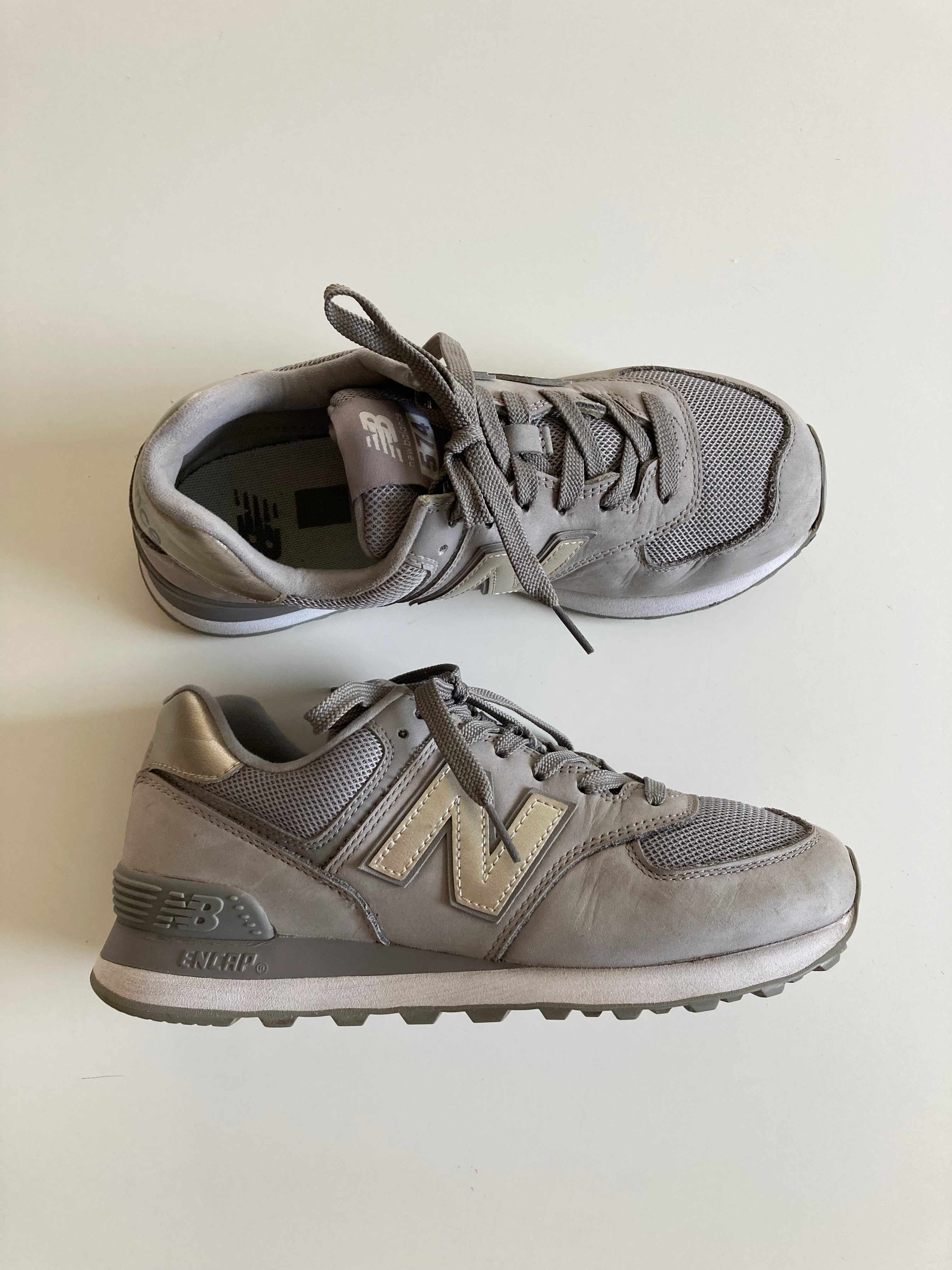 New Balance Sneaker Turnschuhe Grau 39 basic Silber Chrom