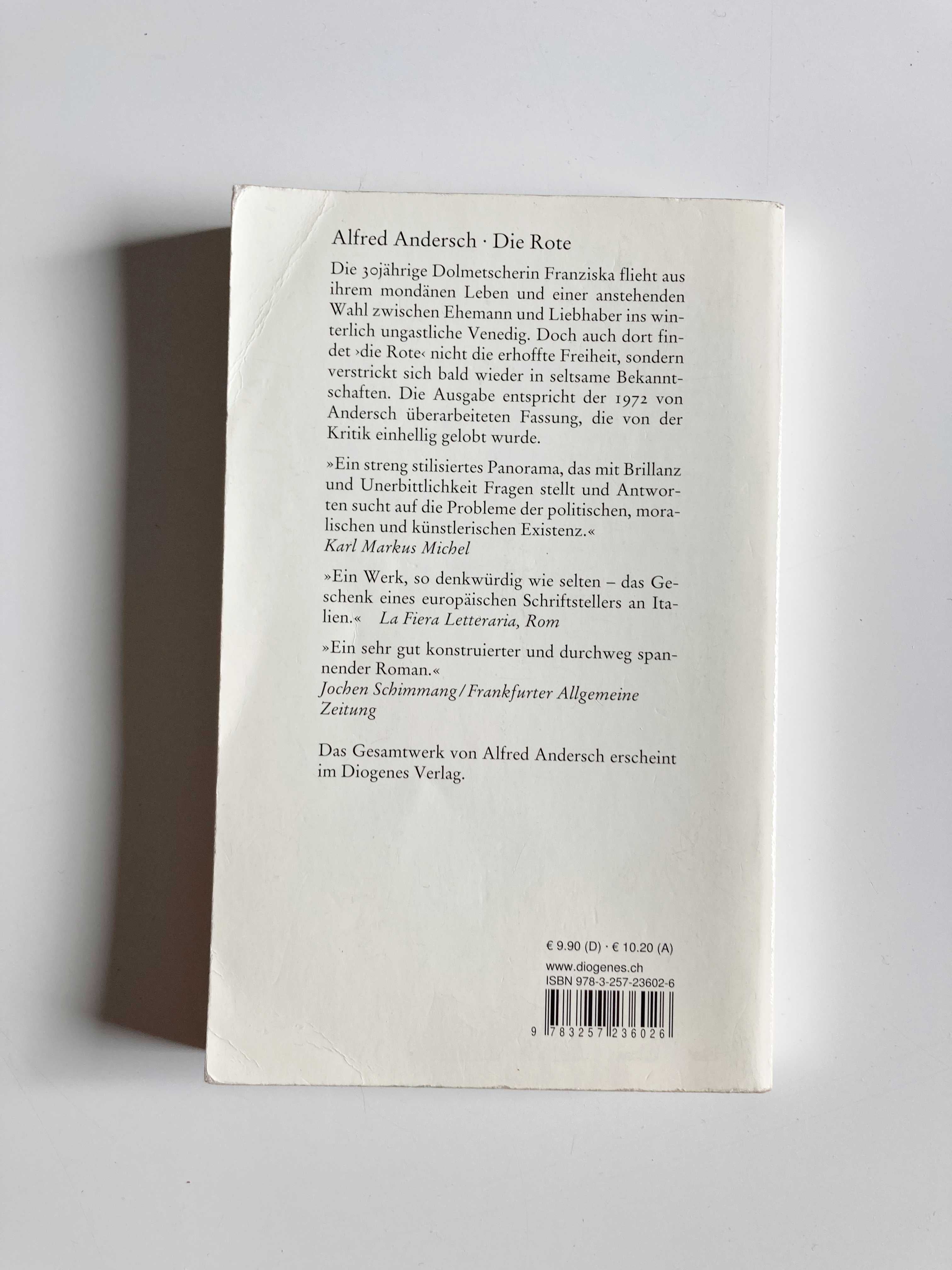 Alfred Andersch Die Rote Buch Roman Taschenbuch