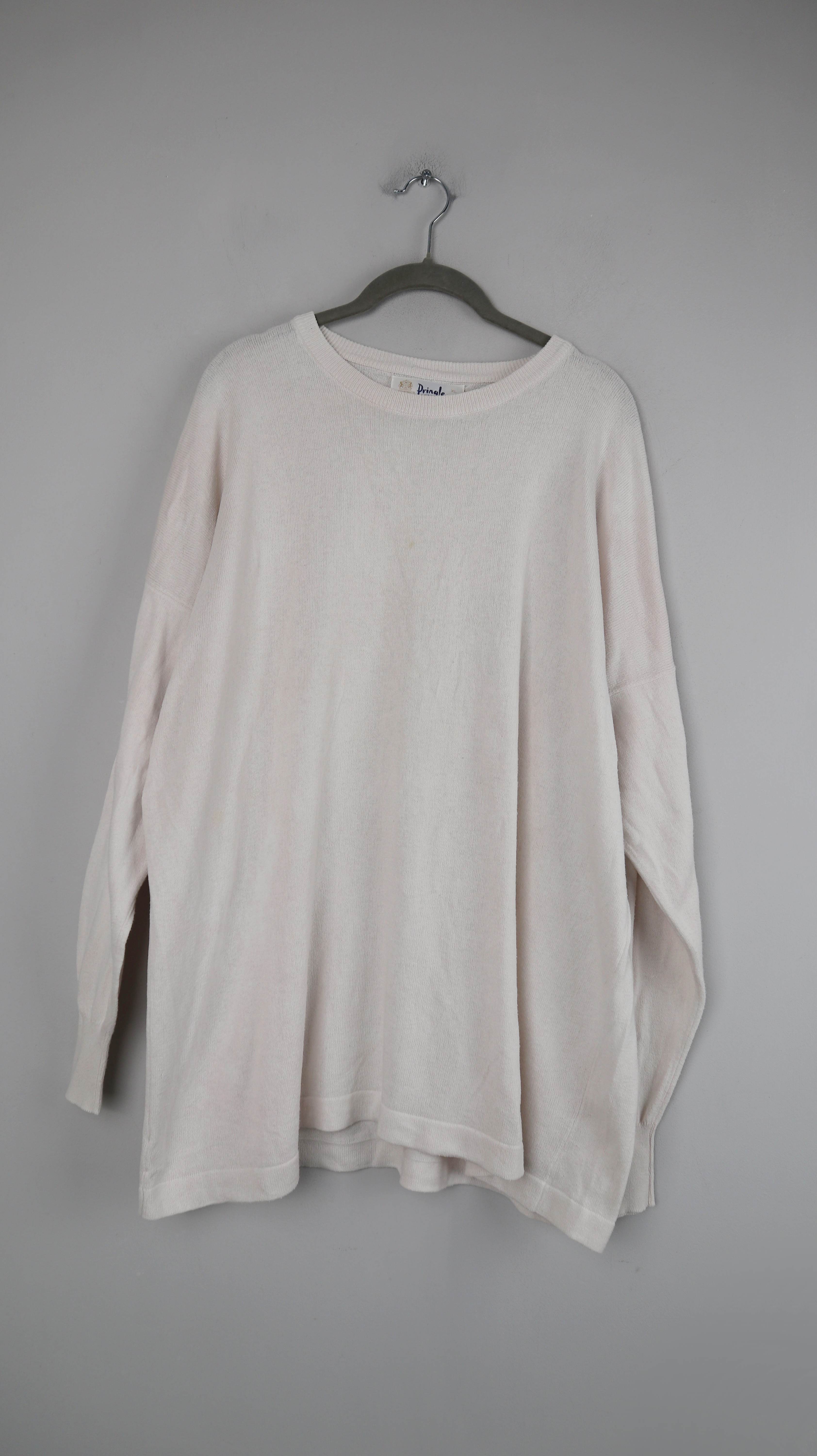 Pringle of Scotland Pullover Creme Beige XL Made in Scotland Baumwolle