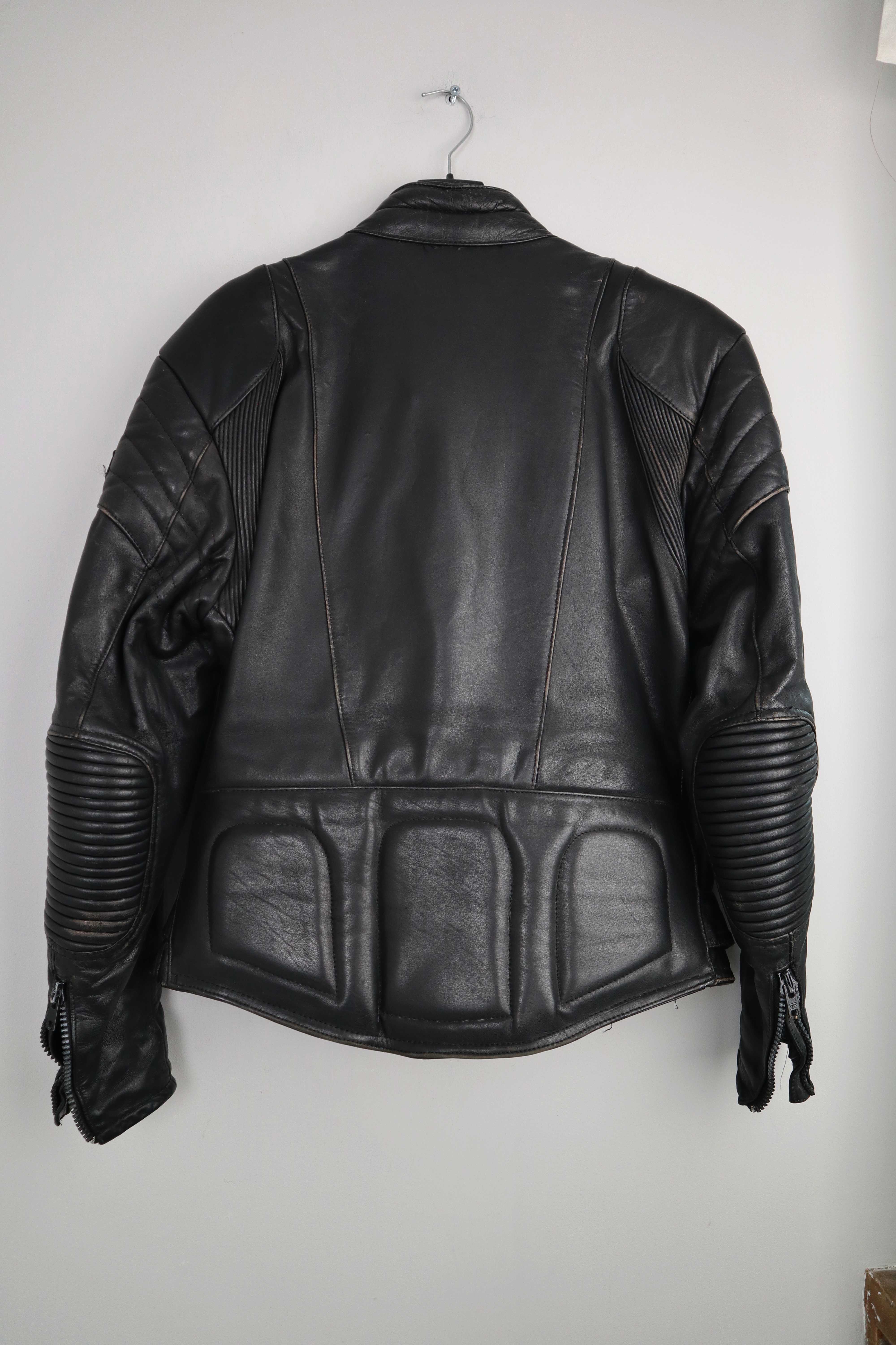 True Vintage Lederjacke 54 Schwarz Motorradjacke gepolstert Bikerjacke