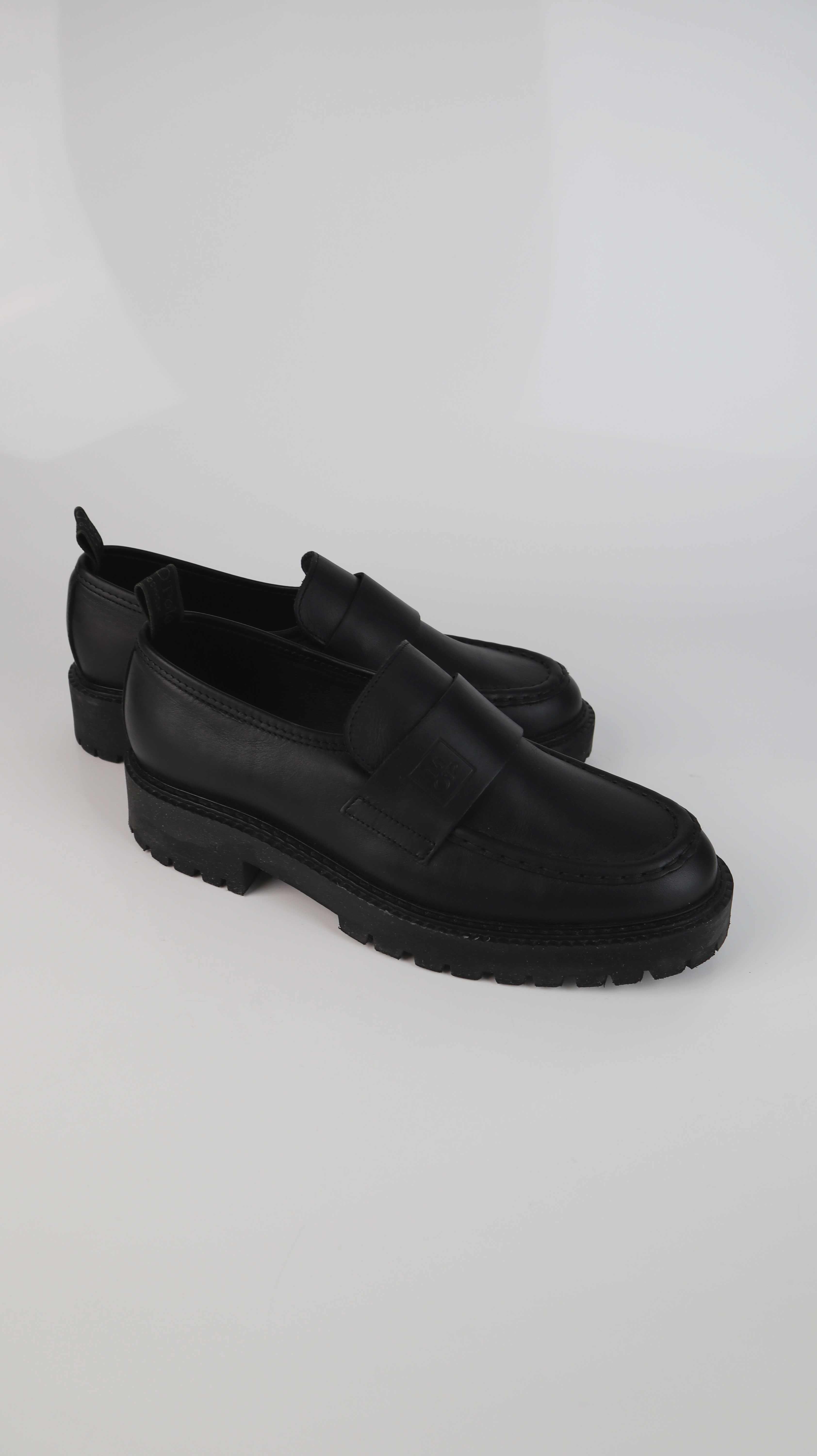 Marc O'Polo Slipper Mokassins schwarz 42 Leder Loafer
