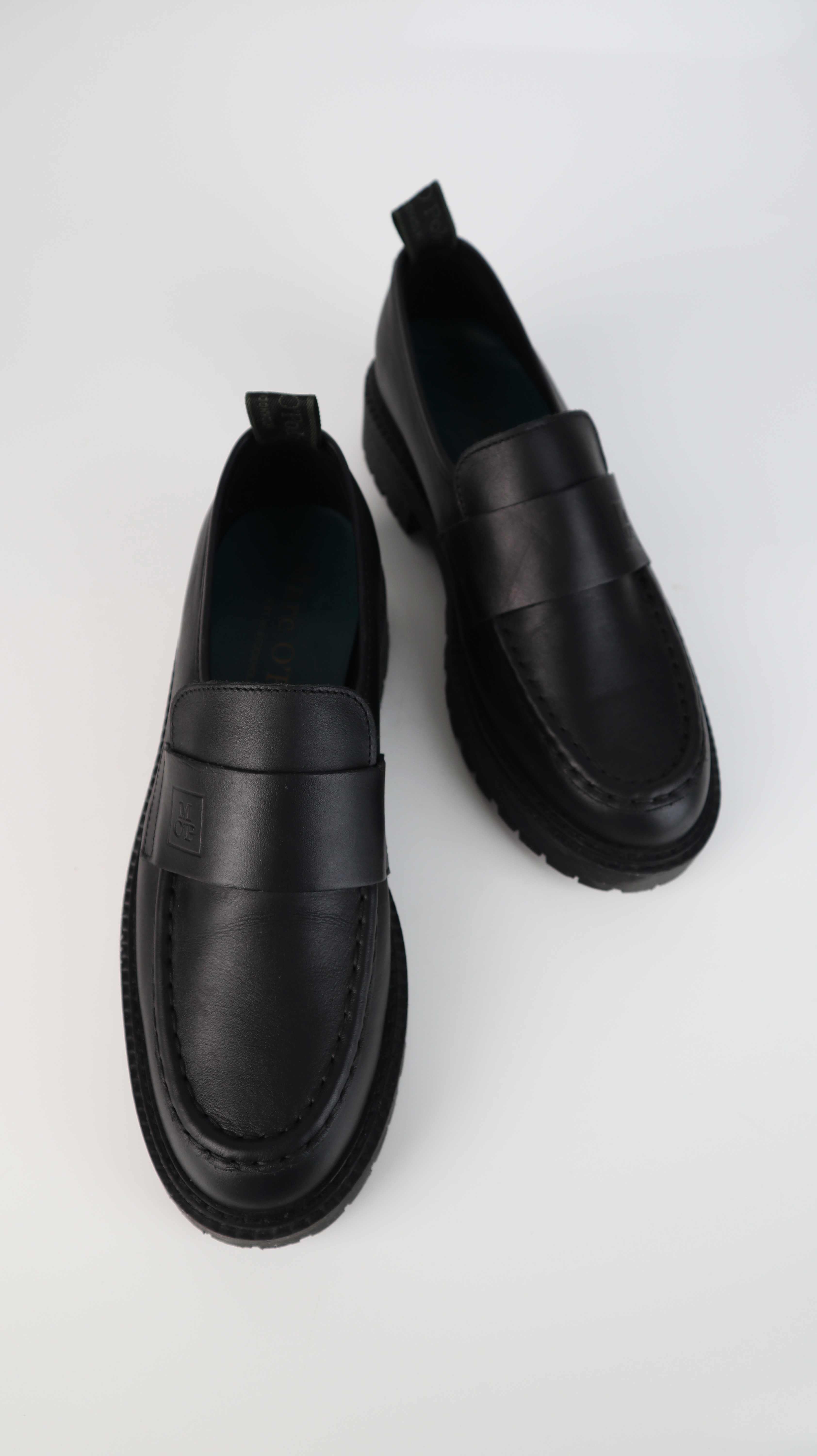 Marc O'Polo Slipper Mokassins schwarz 42 Leder Loafer