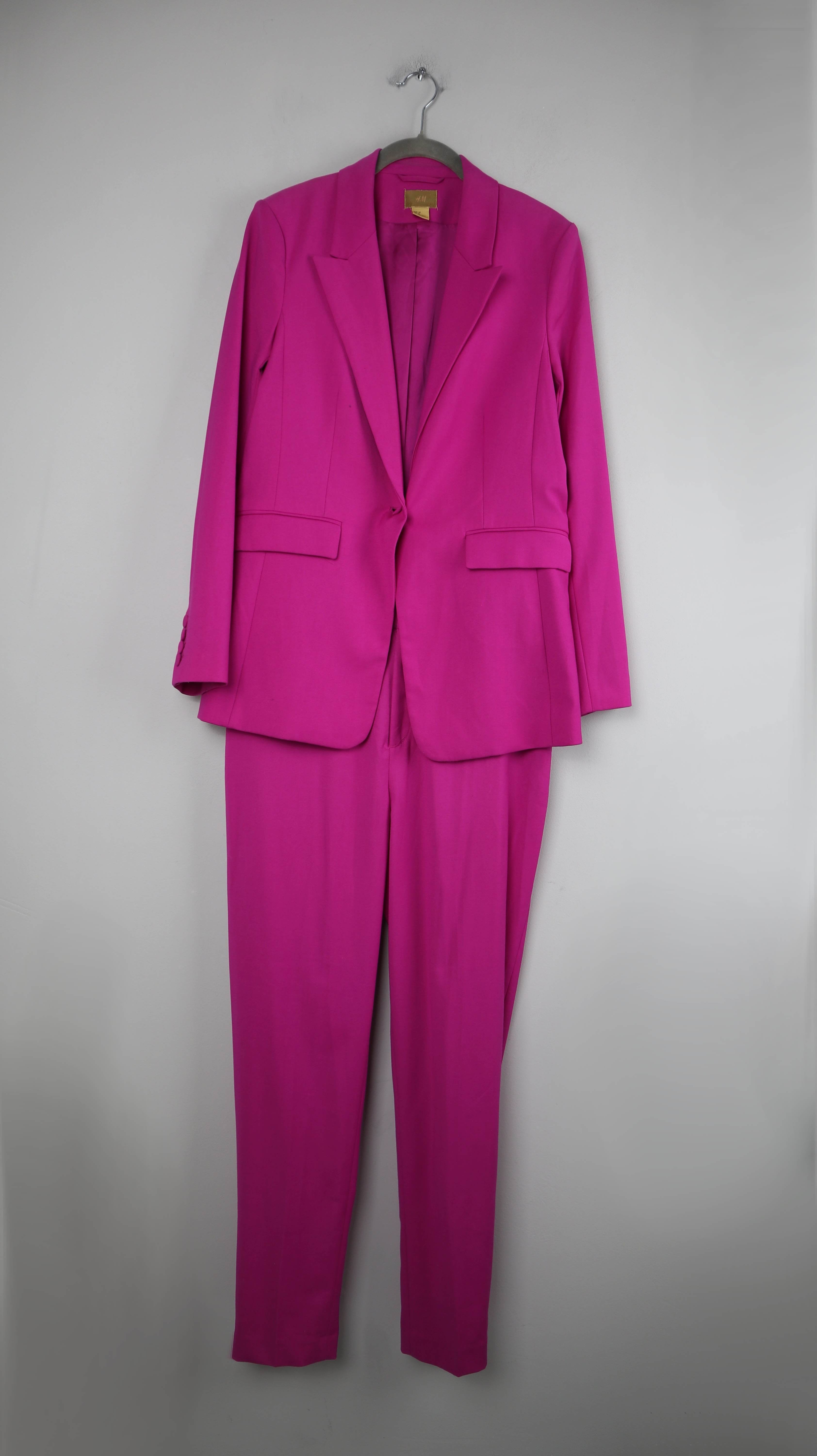 H&M Anzug Blazer Hozenanzug 38 M Pink Fuchsia Set Kostüm