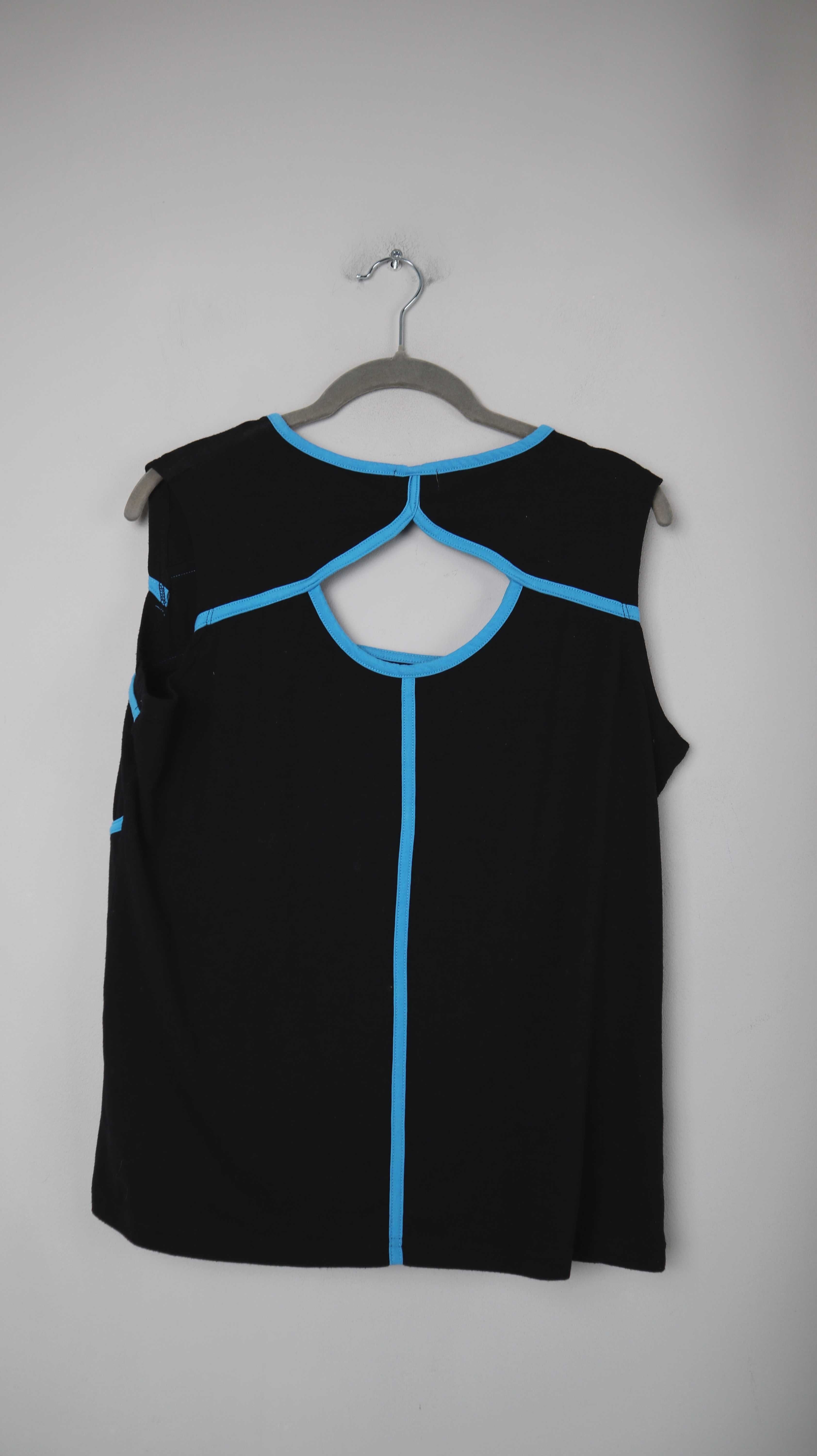 Coline Top Shirt schwarz Blau 90s Achselshirt geometrisch