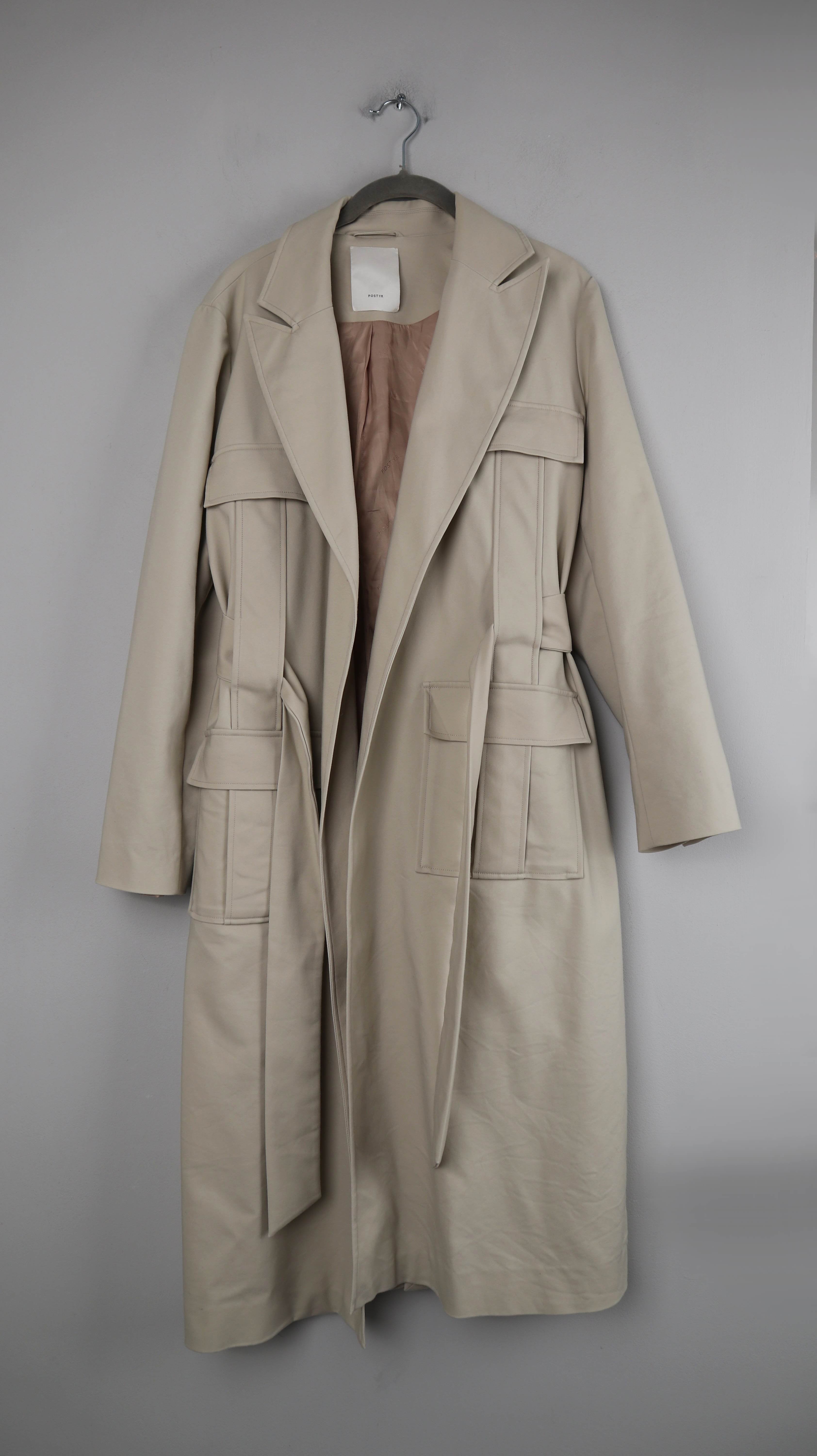 Postyr Mantel Creme Beige Trenchcoat 36 S Jacke