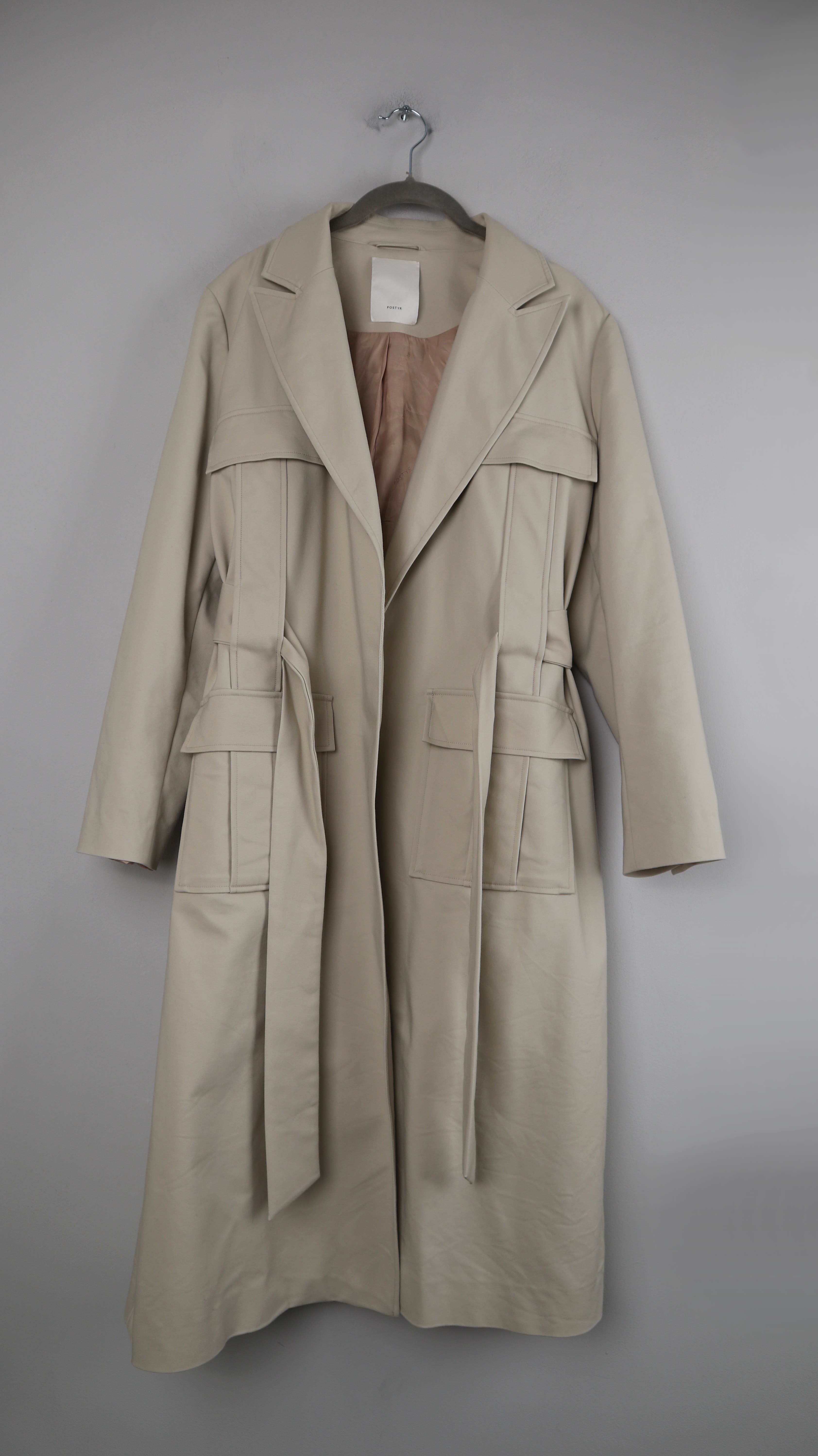 Postyr Mantel Creme Beige Trenchcoat 36 S Jacke