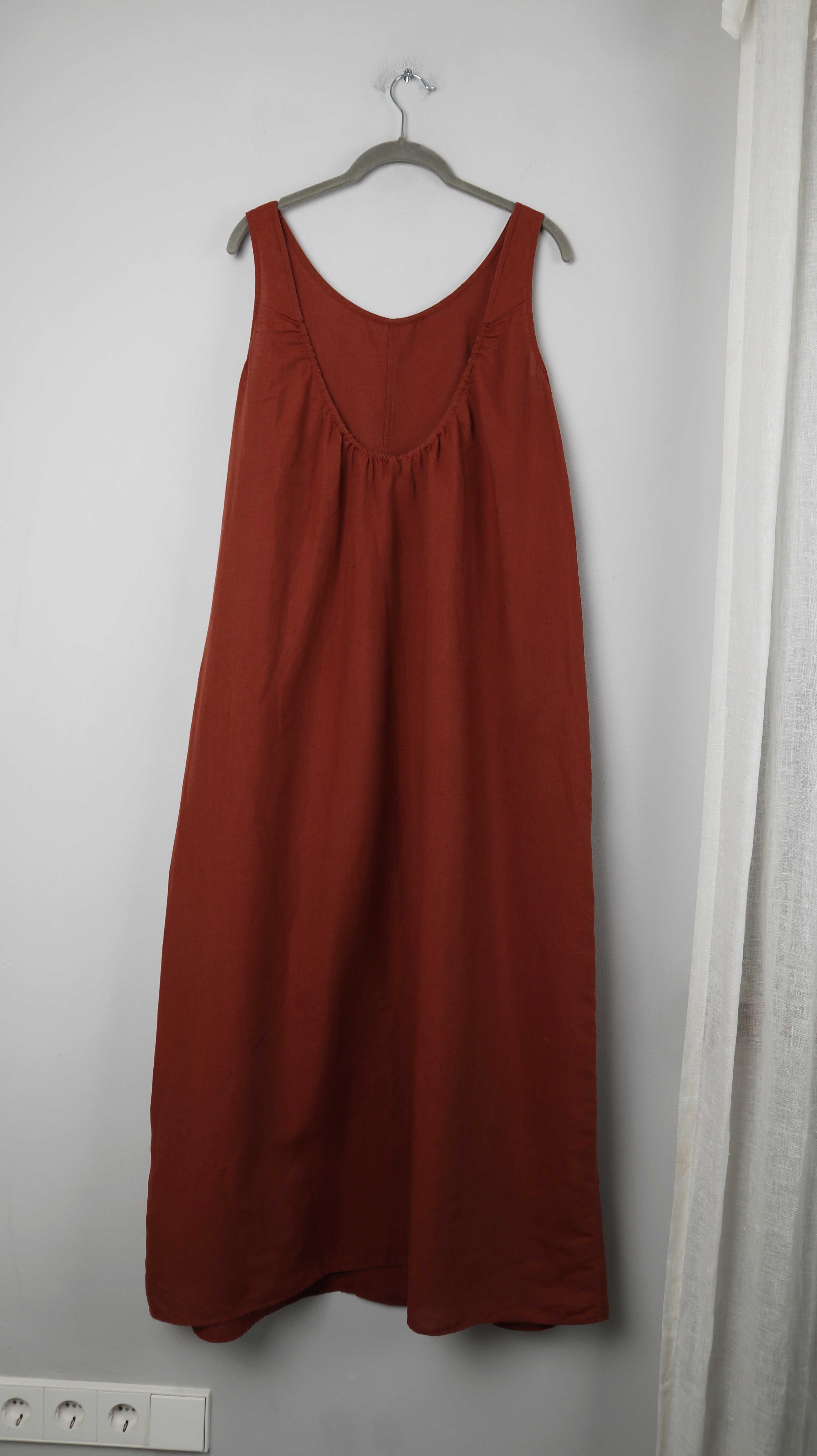 COS Kleid Maxi Maxikleid braun 36 S Leinen Leinenkleid Sommerkleid