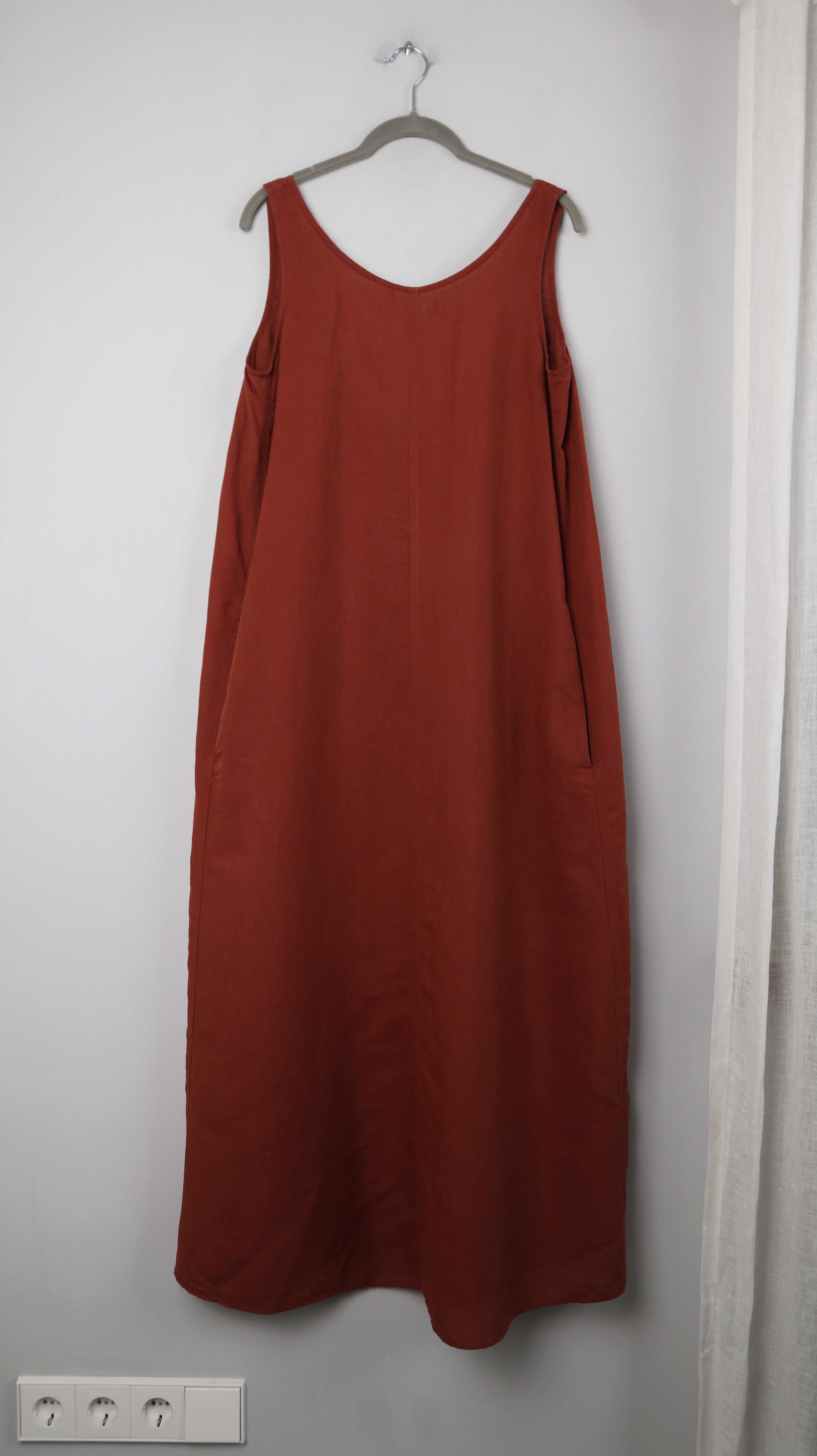 COS Kleid Maxi Maxikleid braun 36 S Leinen Leinenkleid Sommerkleid