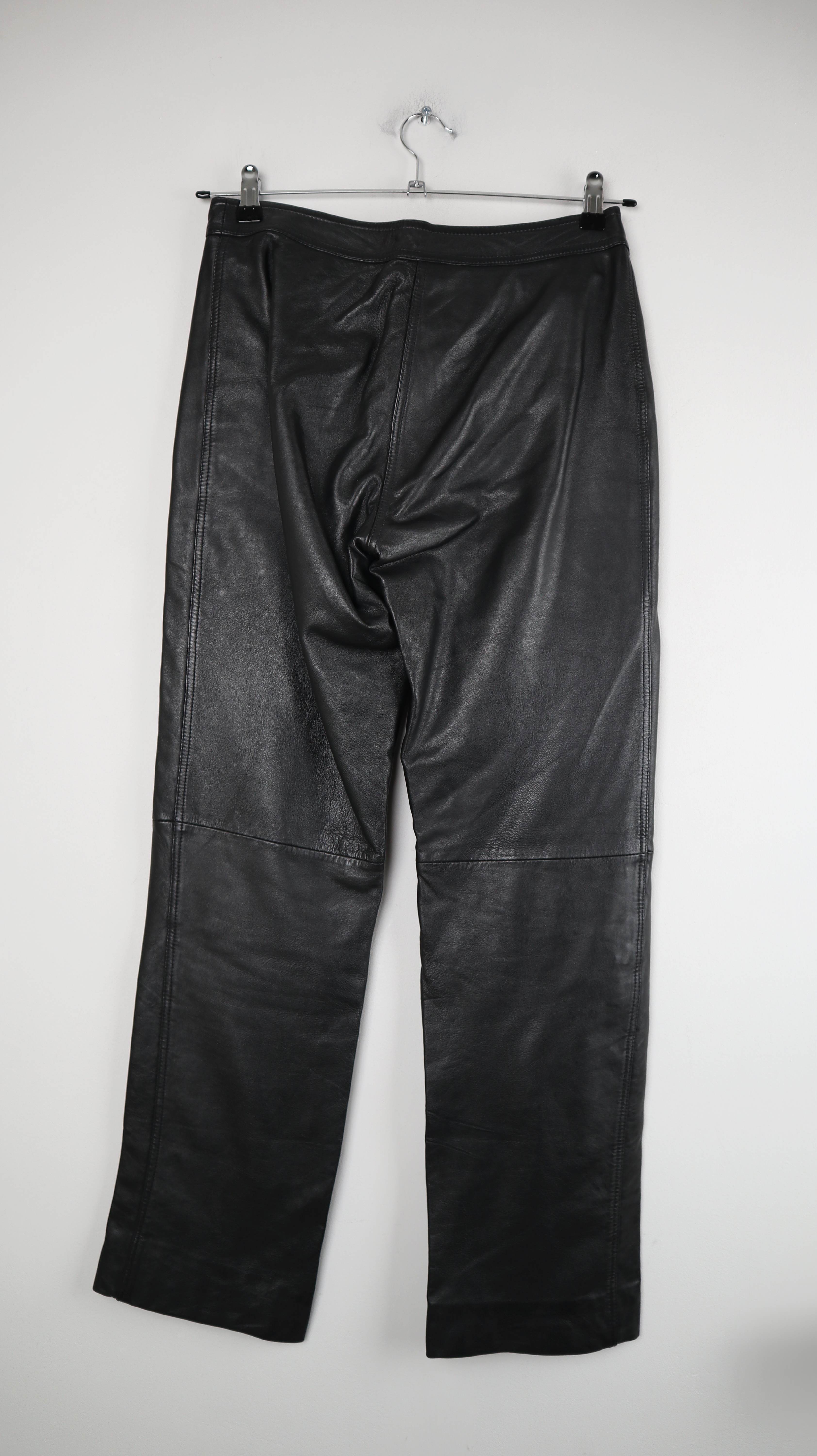 Joy Lederhose schwarz Hose 38 M basic straight leg