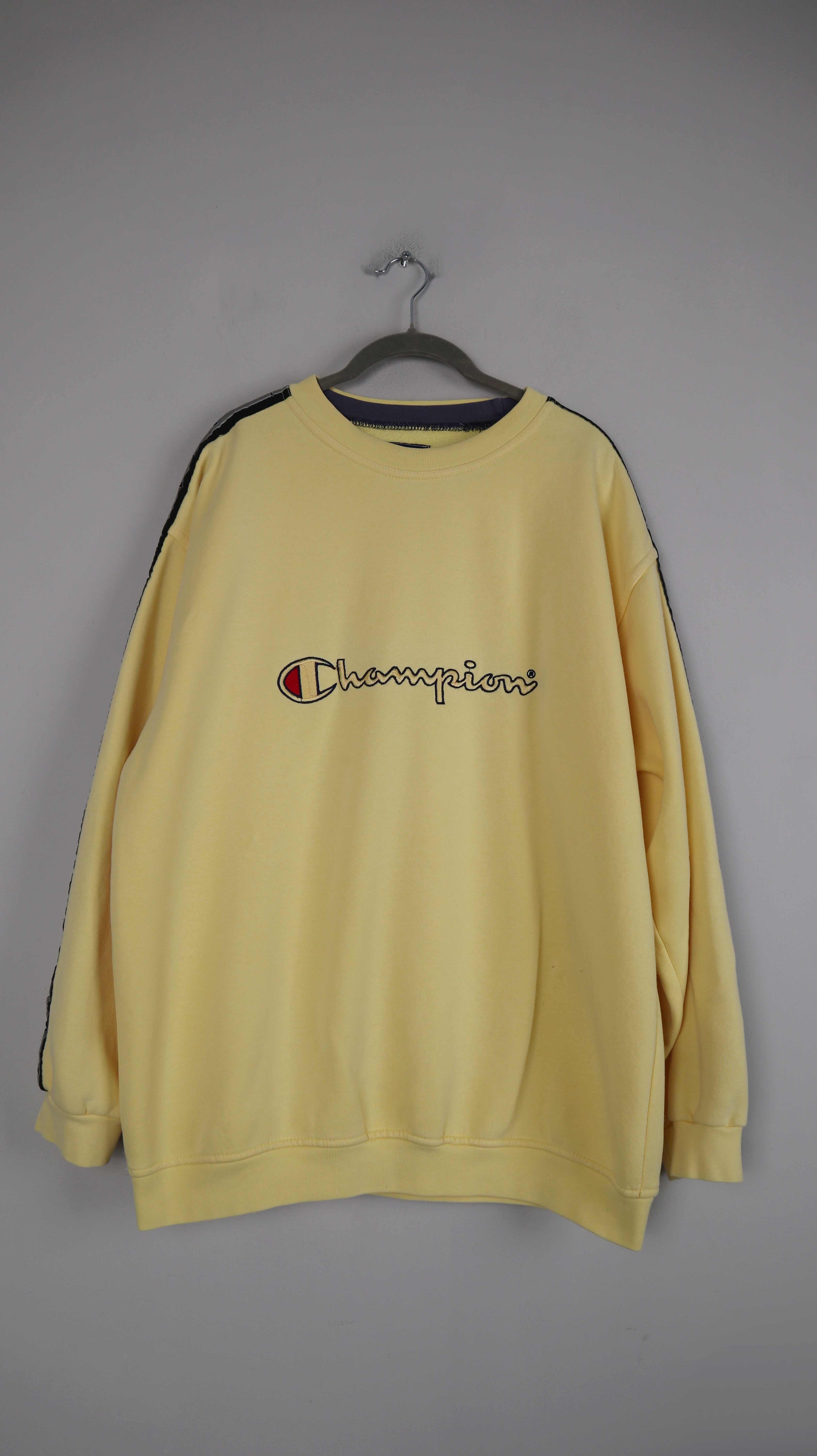 Champion Sweater Pullover Gelb Pastellgelb USA XL Oversized