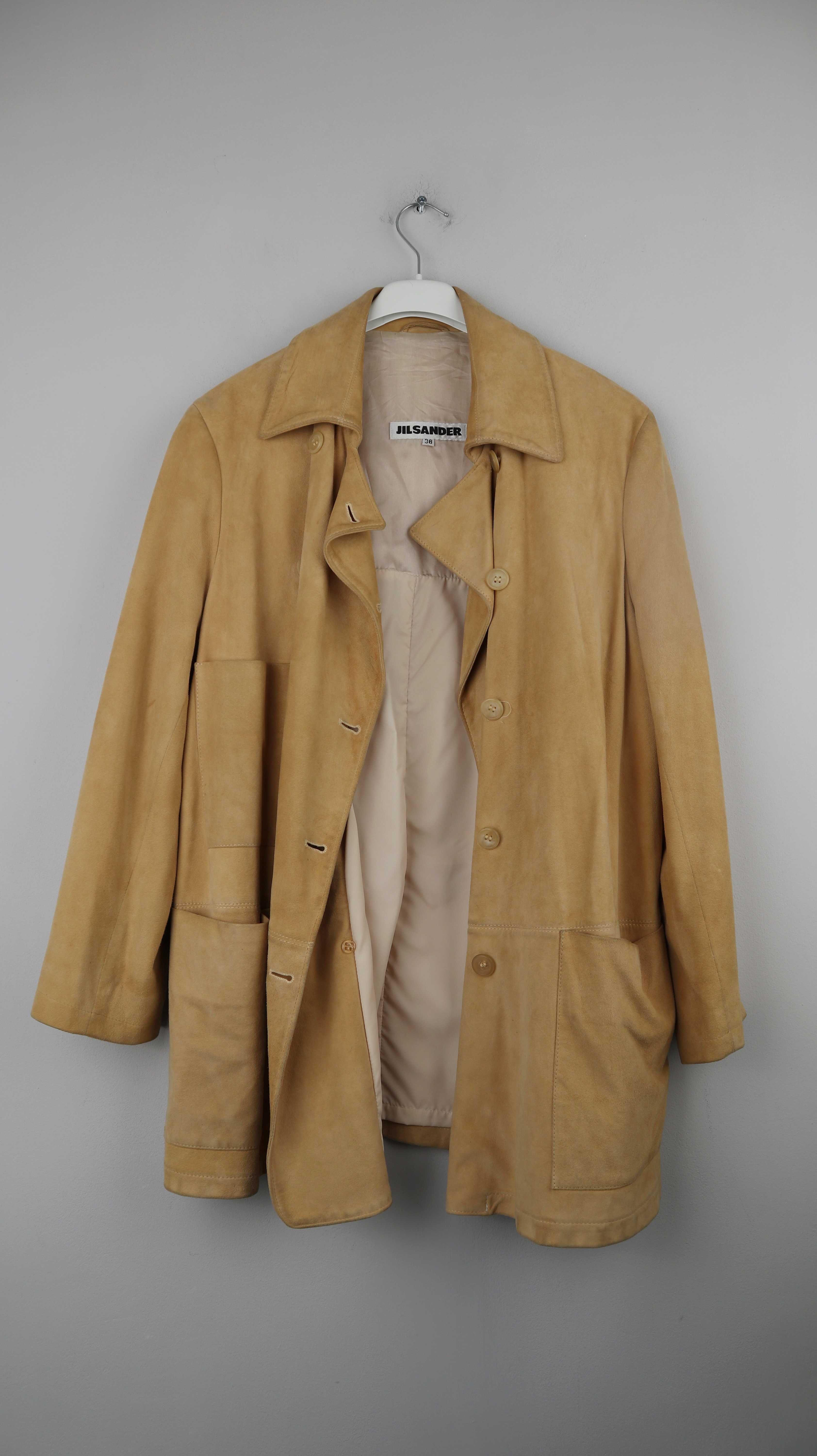 Jil Sander Blazer Wildlederblazer Jacke Braun Beige 38 M Wildleder