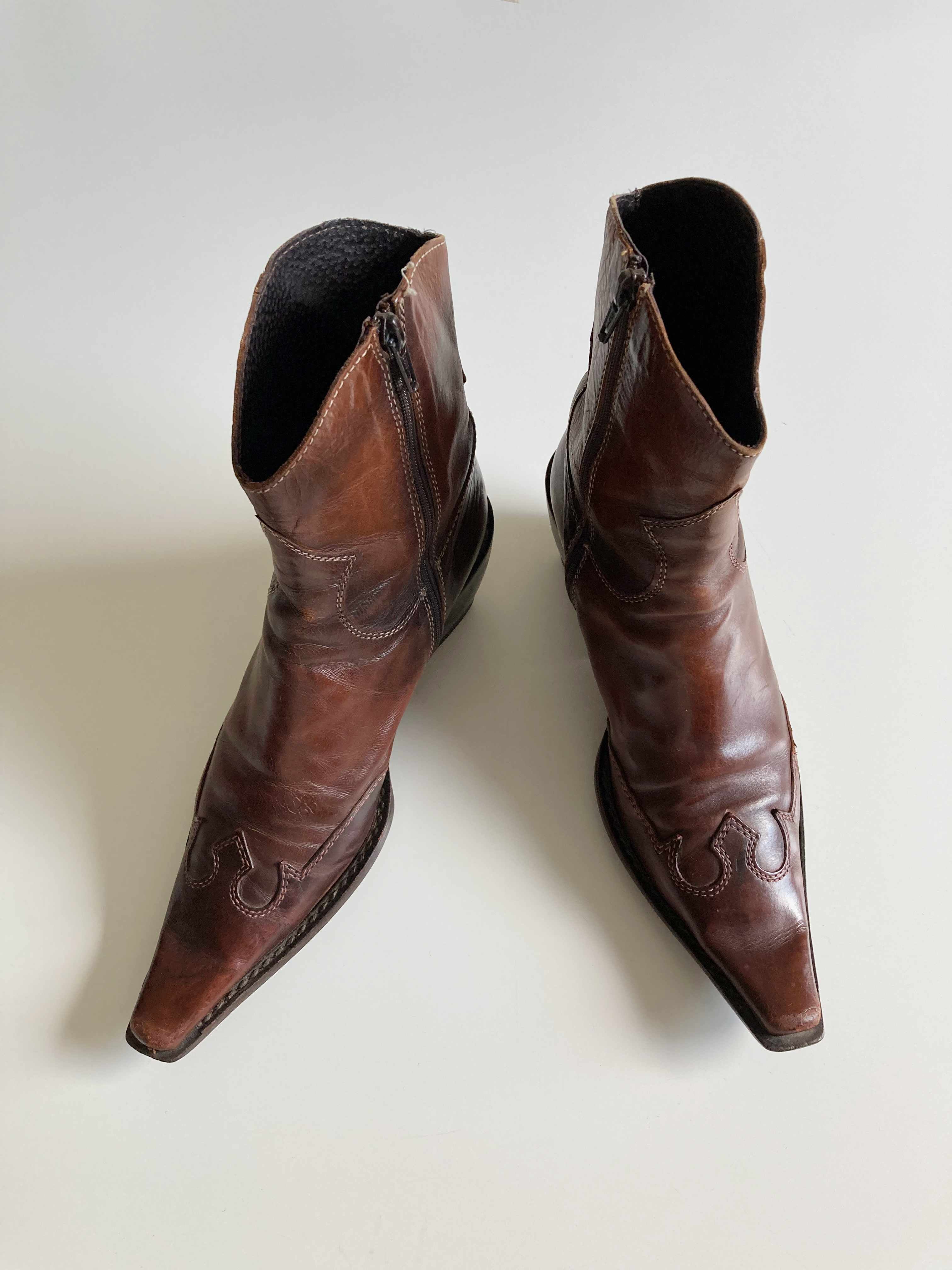 True Vintage Stiefel Stiefeletten braun 37 Boots Cowboyboots