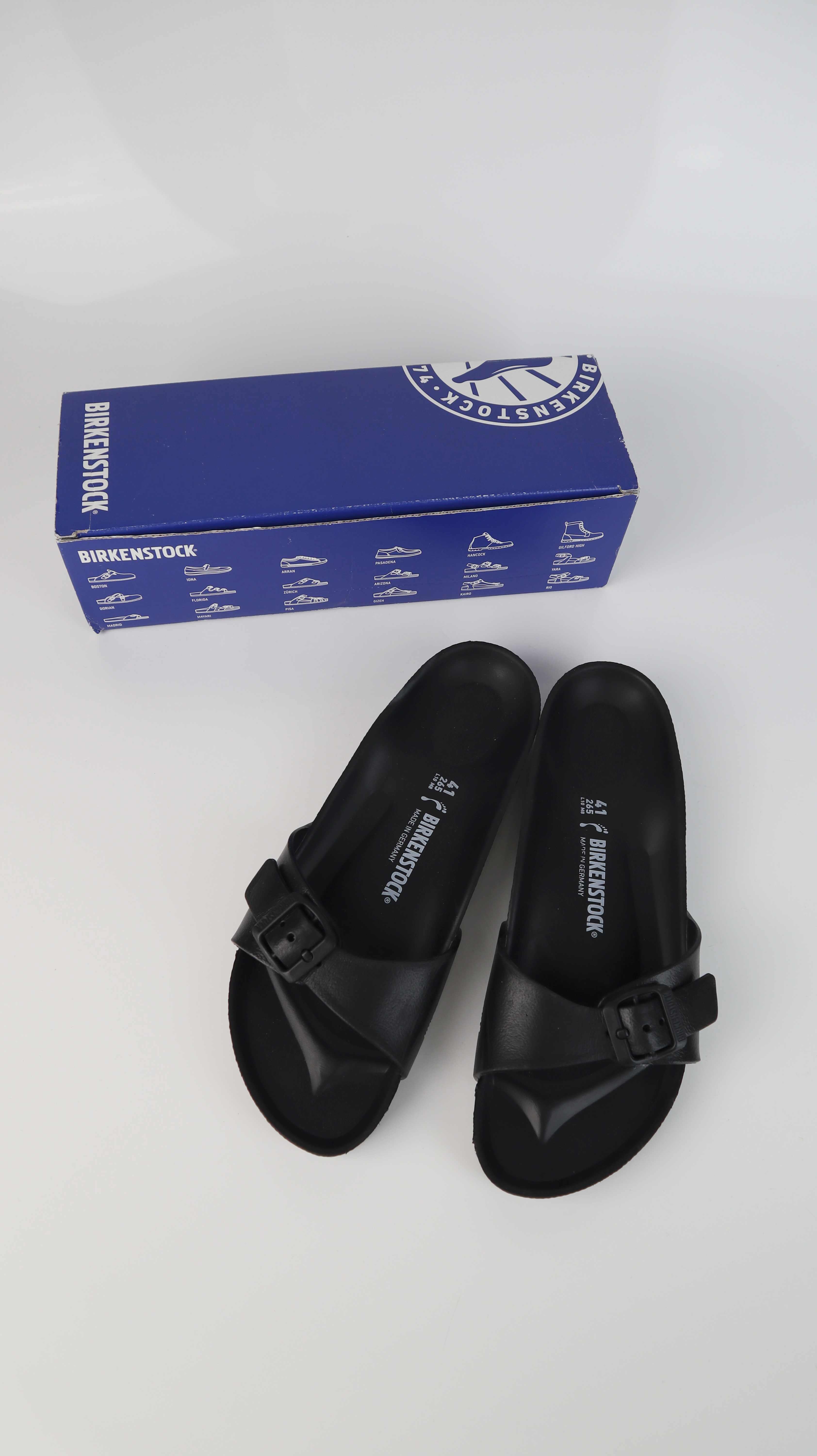 Birkenstock Sandalen schwarz 41 Slipper Madrid Eva black Slipper