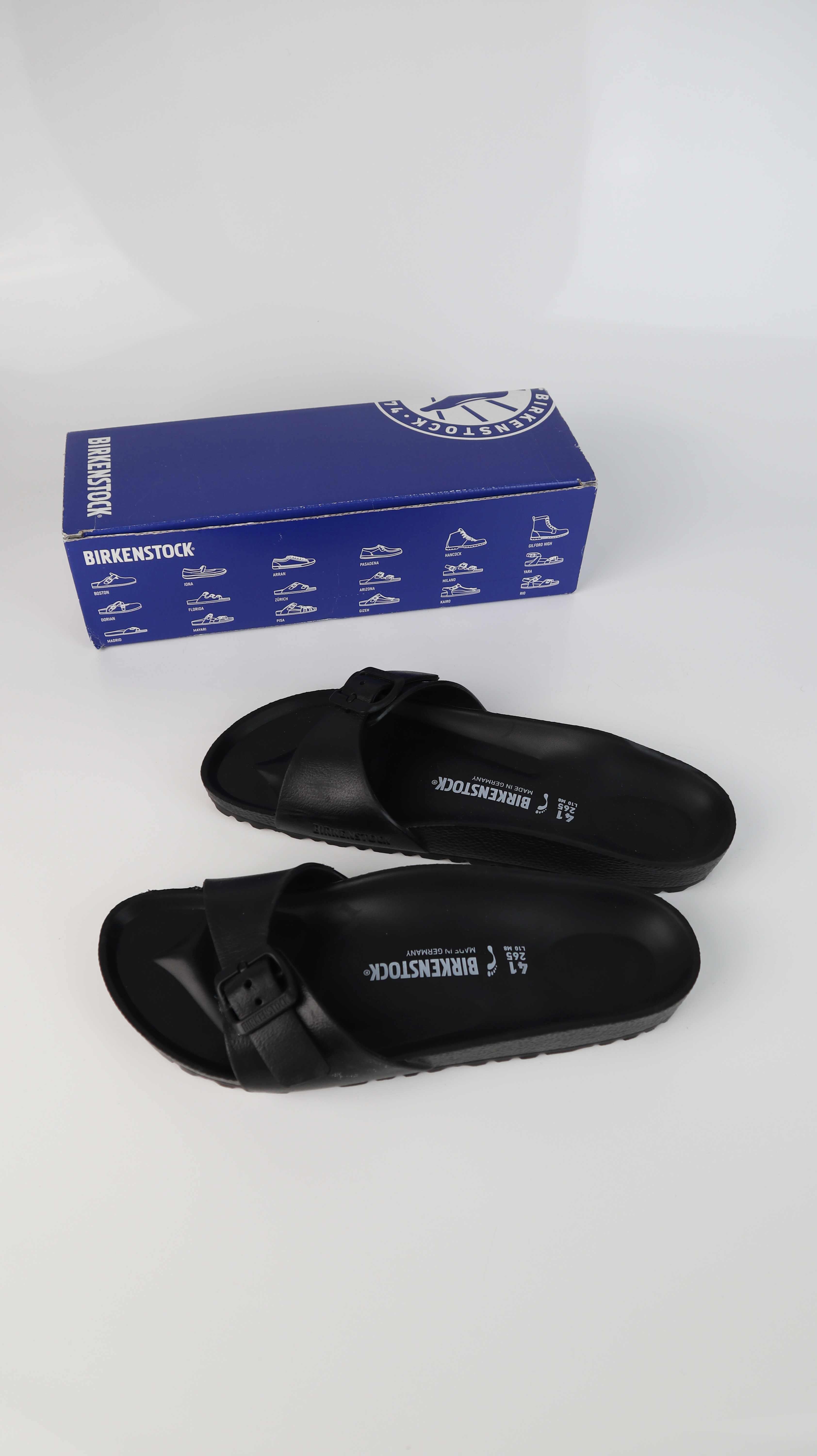 Birkenstock Sandalen schwarz 41 Slipper Madrid Eva black Slipper