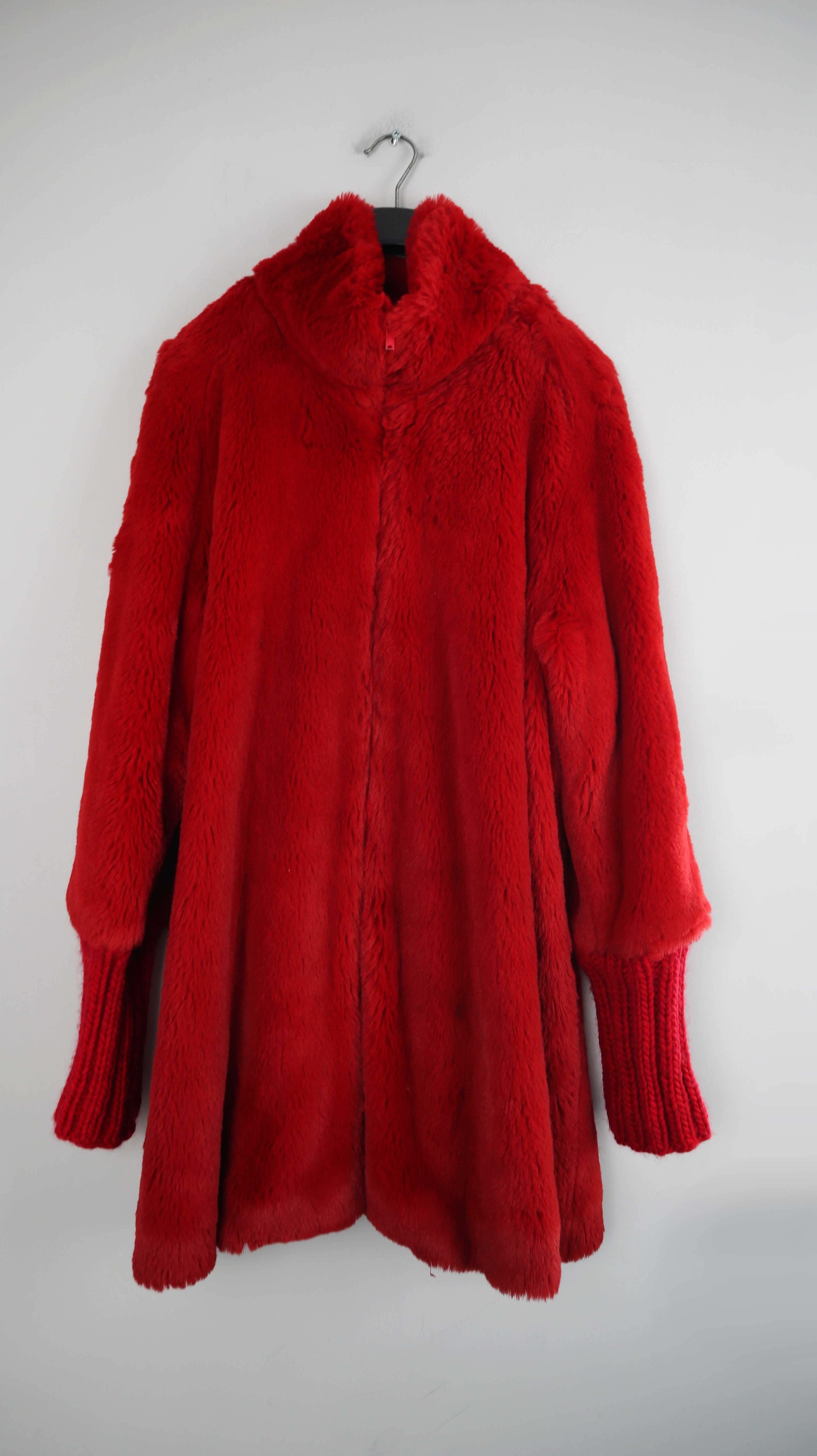 Ohara Mantel rot Kunstfellmantel 40 L Fellmantel basic einfarbig
