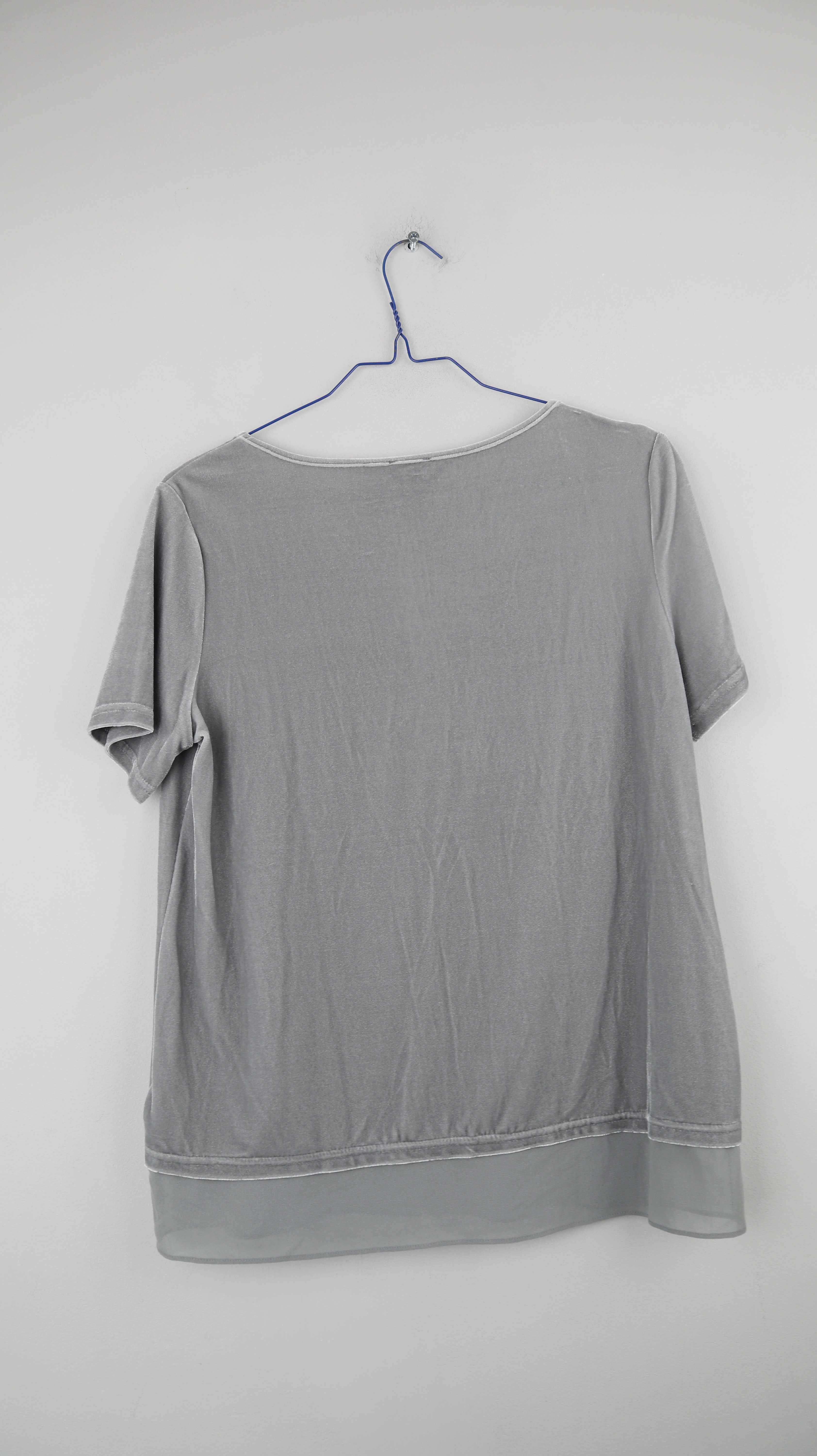 Darling Harbour Shirt grau Samt Samtshirt T-Shirt Velvet 36 S Breuninger