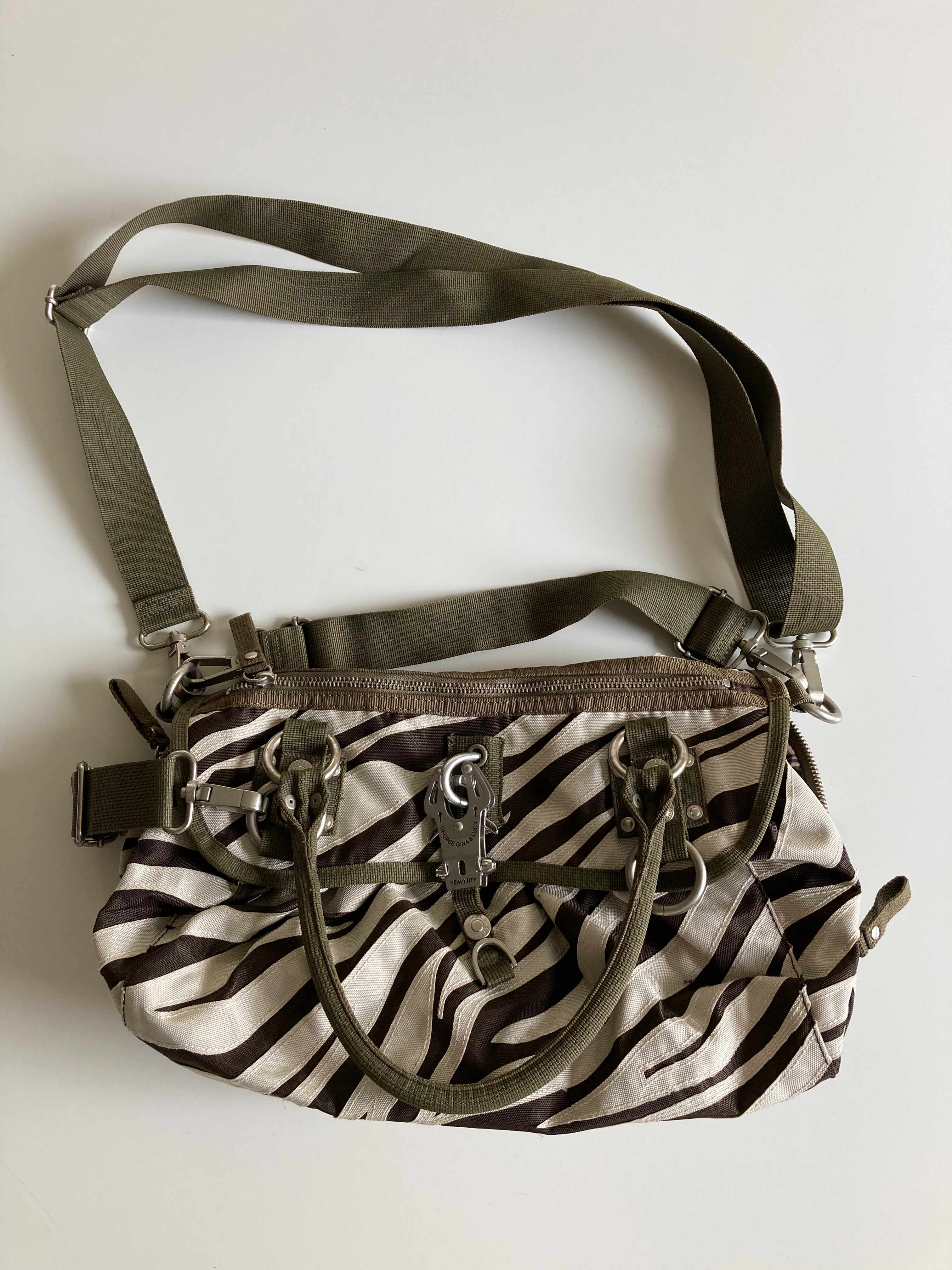 George Gina & Lucy Tasche Baguette Bag Bagatelle Zulu Braun Zebra Animalprint Umhängetasche Handtasche