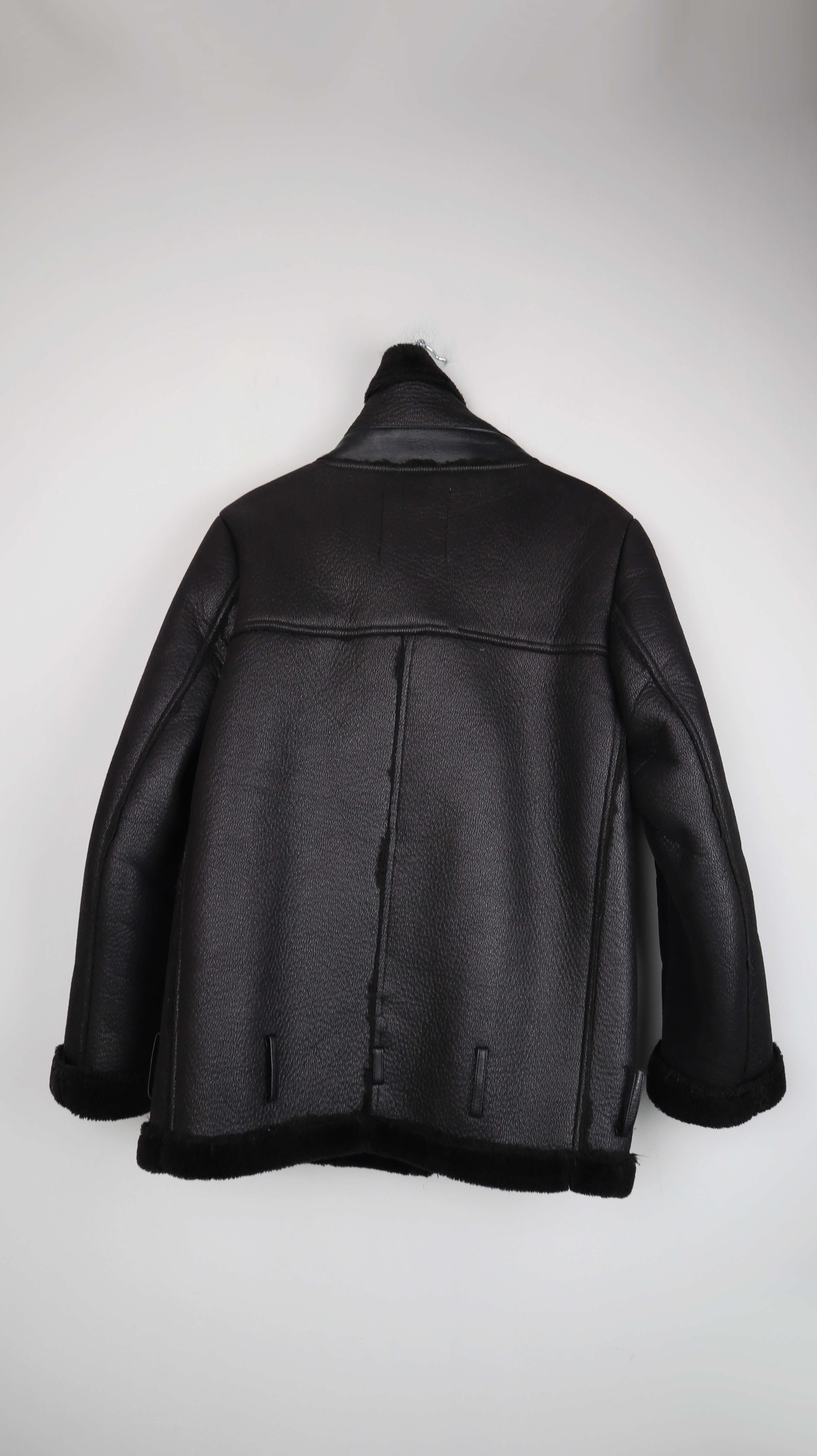 Zara Jacke Double-Face Bikerjacke schwarz XS Kunstfell