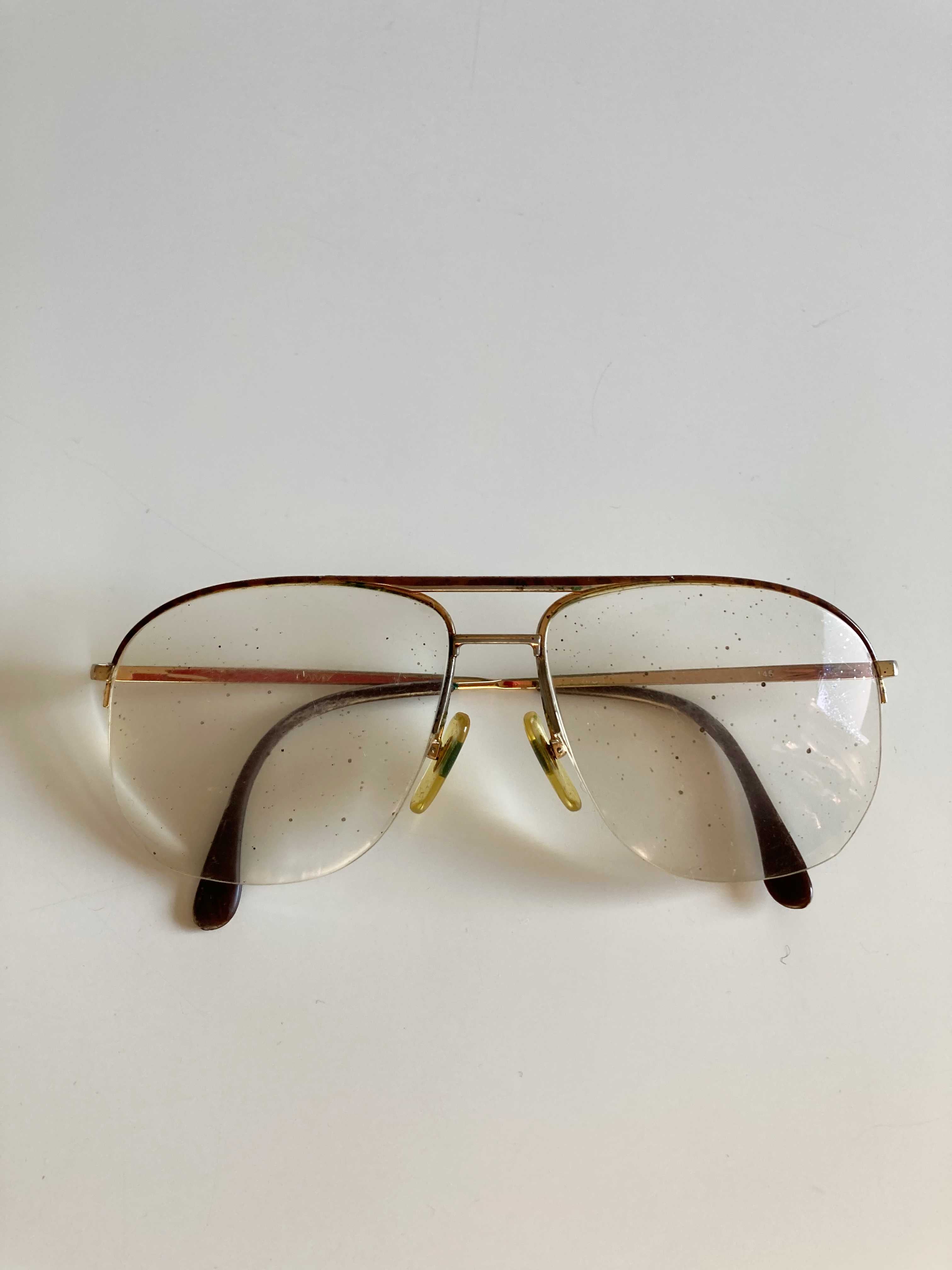 True Vintage Retro Brille Pilotenbrille Brillenfassung Gold rund 70er