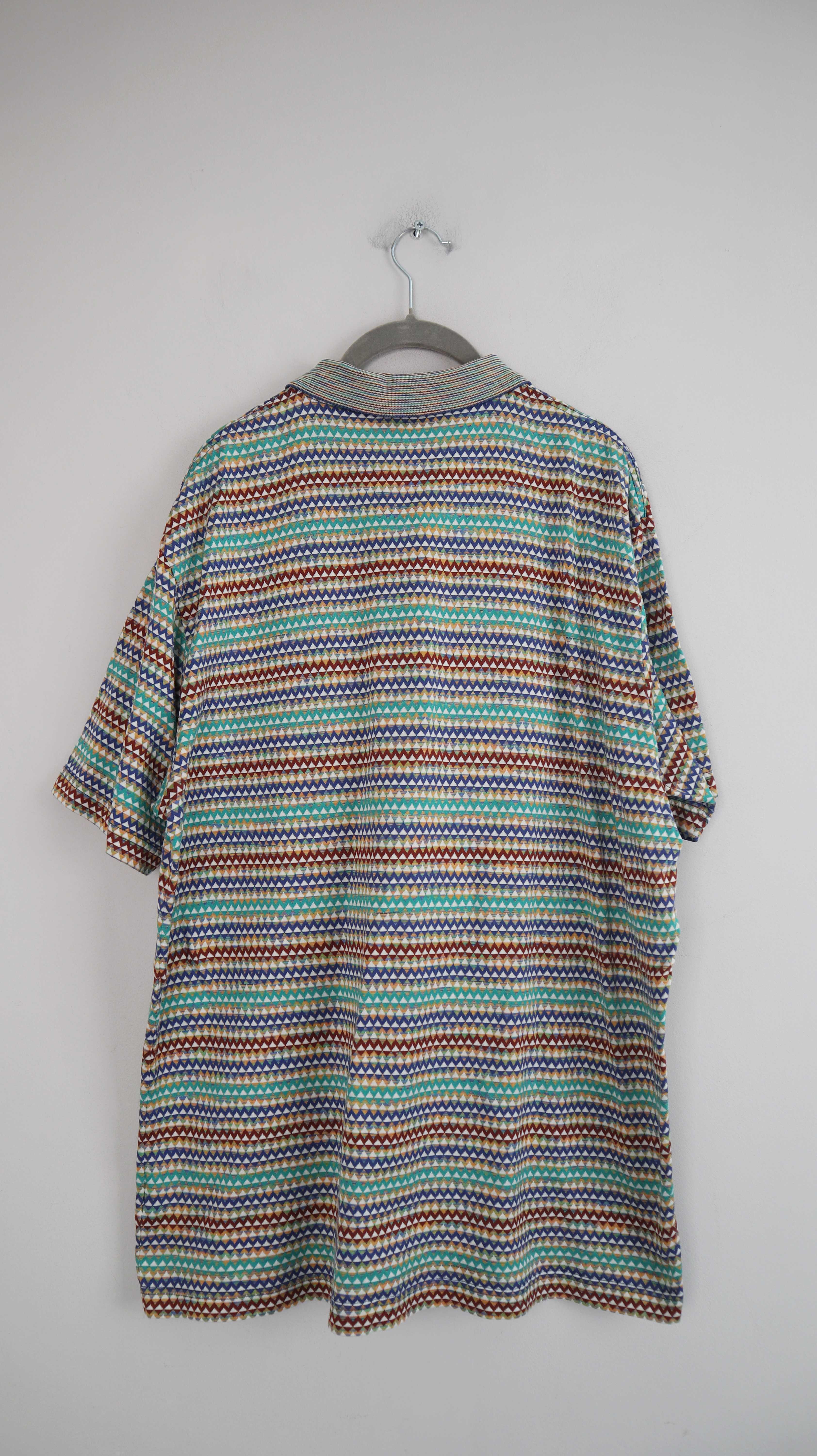 Missoni Sport XL Shirt T-Shirt grün gestreift Poloshirt Streifenshirt