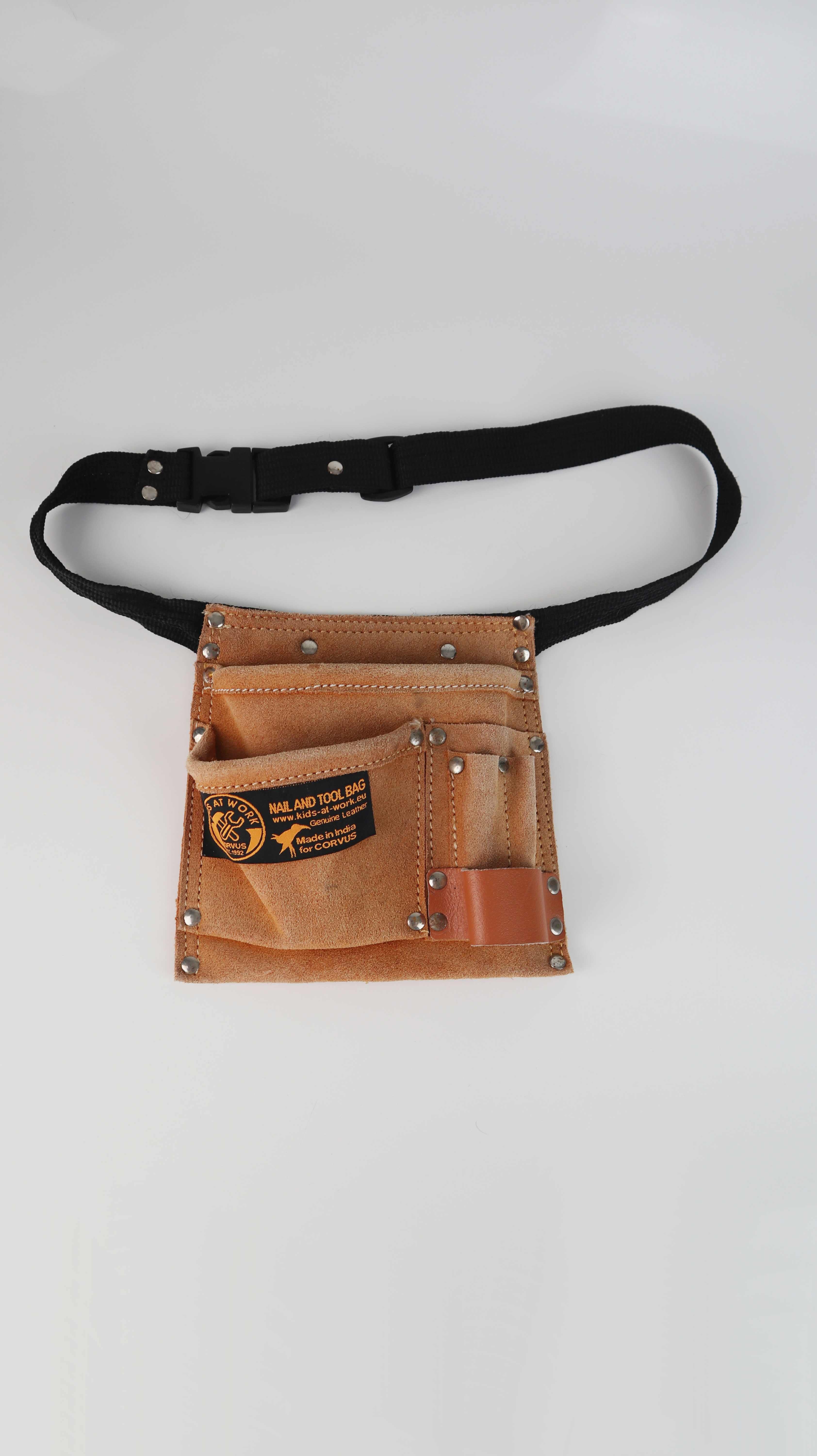 Corvus Kids at Work Werkzeuggürtel Ledertasche braun Wildleder