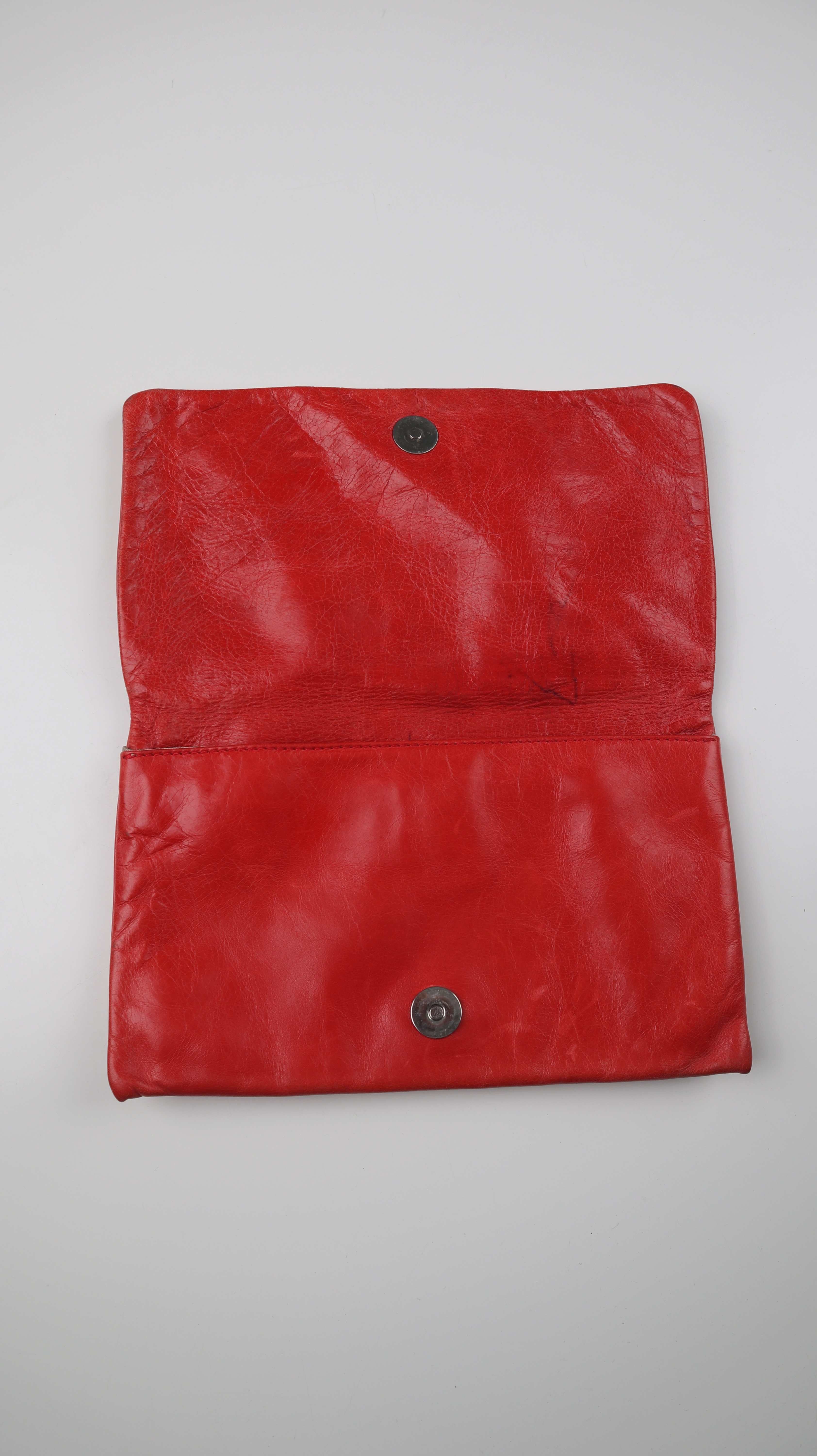 Abro Tasche Clutch rot Handtasche Etui Geldbörse Ledertasche